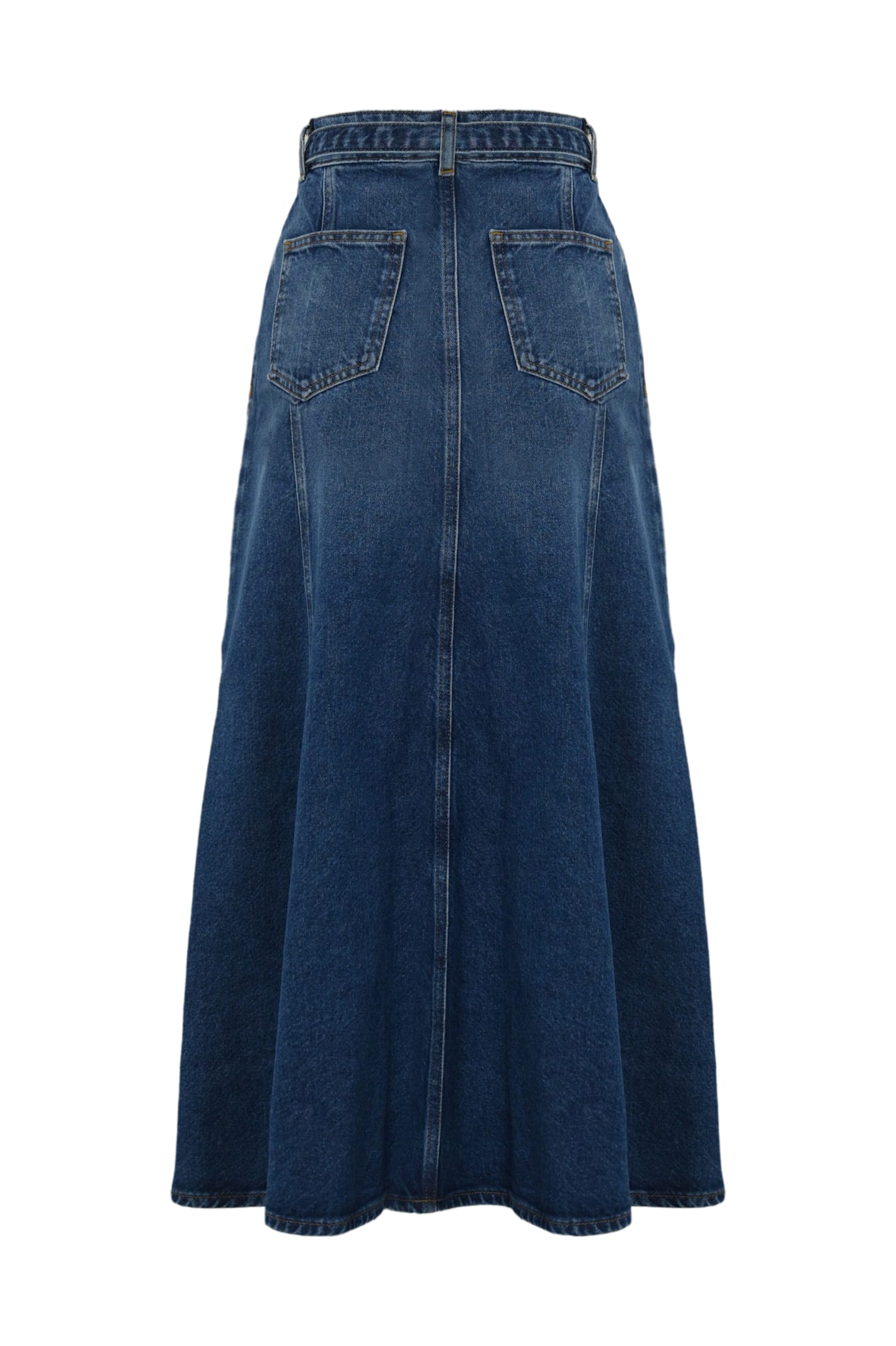 TWINSET DENIM SKIRT WITH OVAL-T BELT