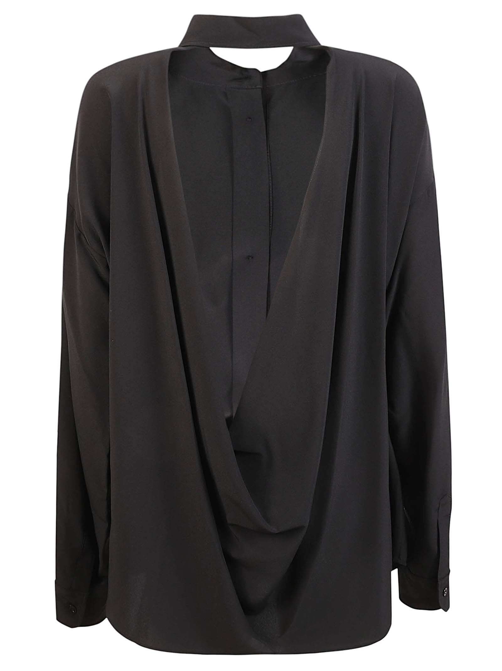 Shop Moschino Concealed Long-sleeved Shirt In Black