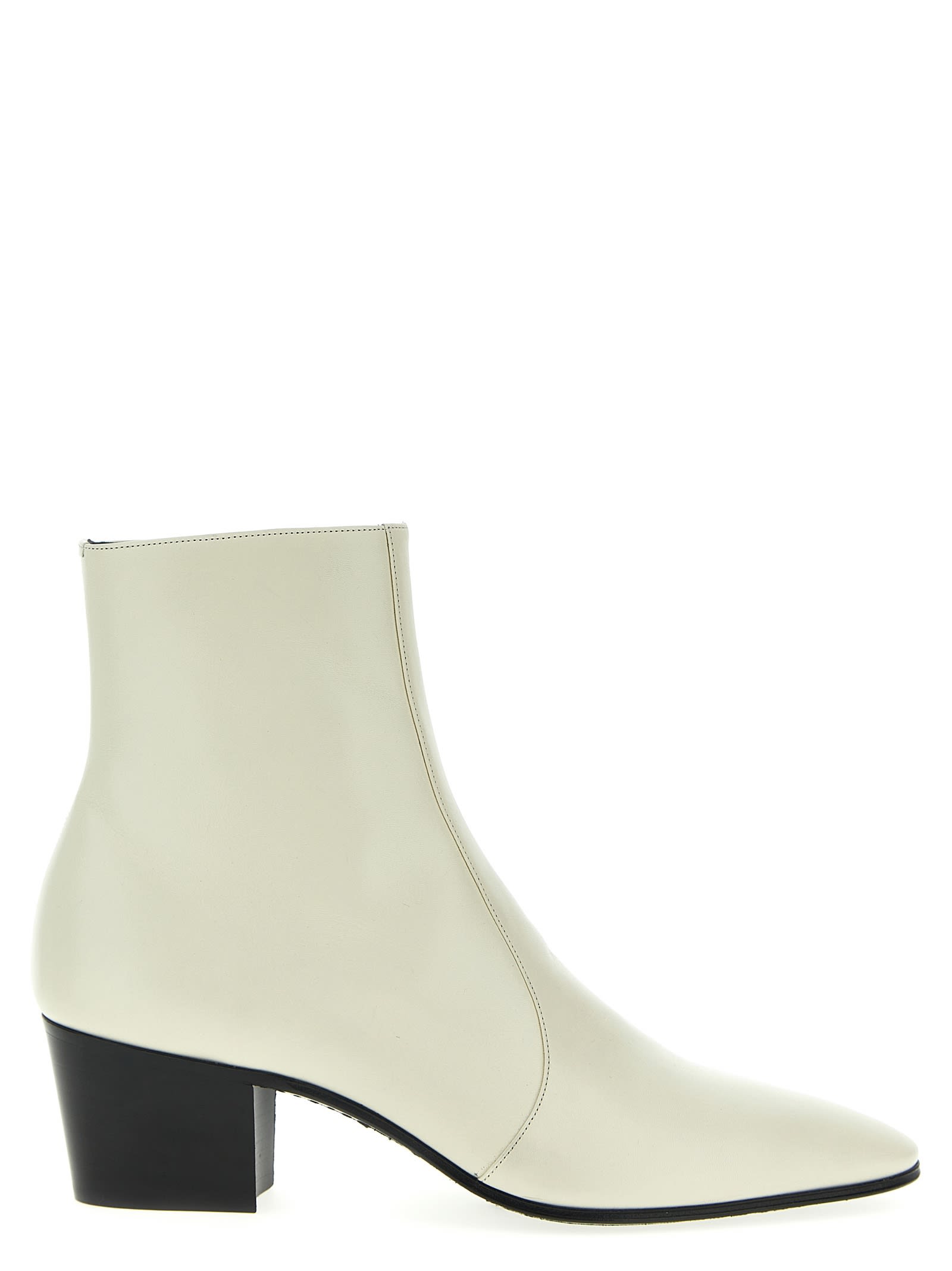 Saint Laurent Vassili Ankle Boots In White