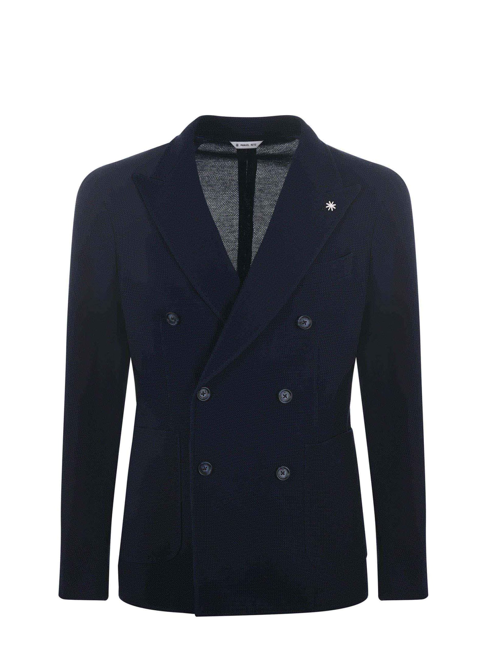 Shop Manuel Ritz Jacket In Blu Scuro