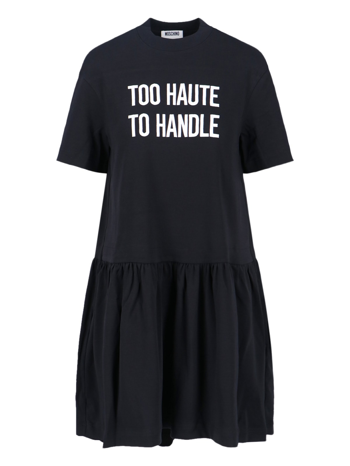 Moschino Graphic Print Dress Short Sleeves In Black