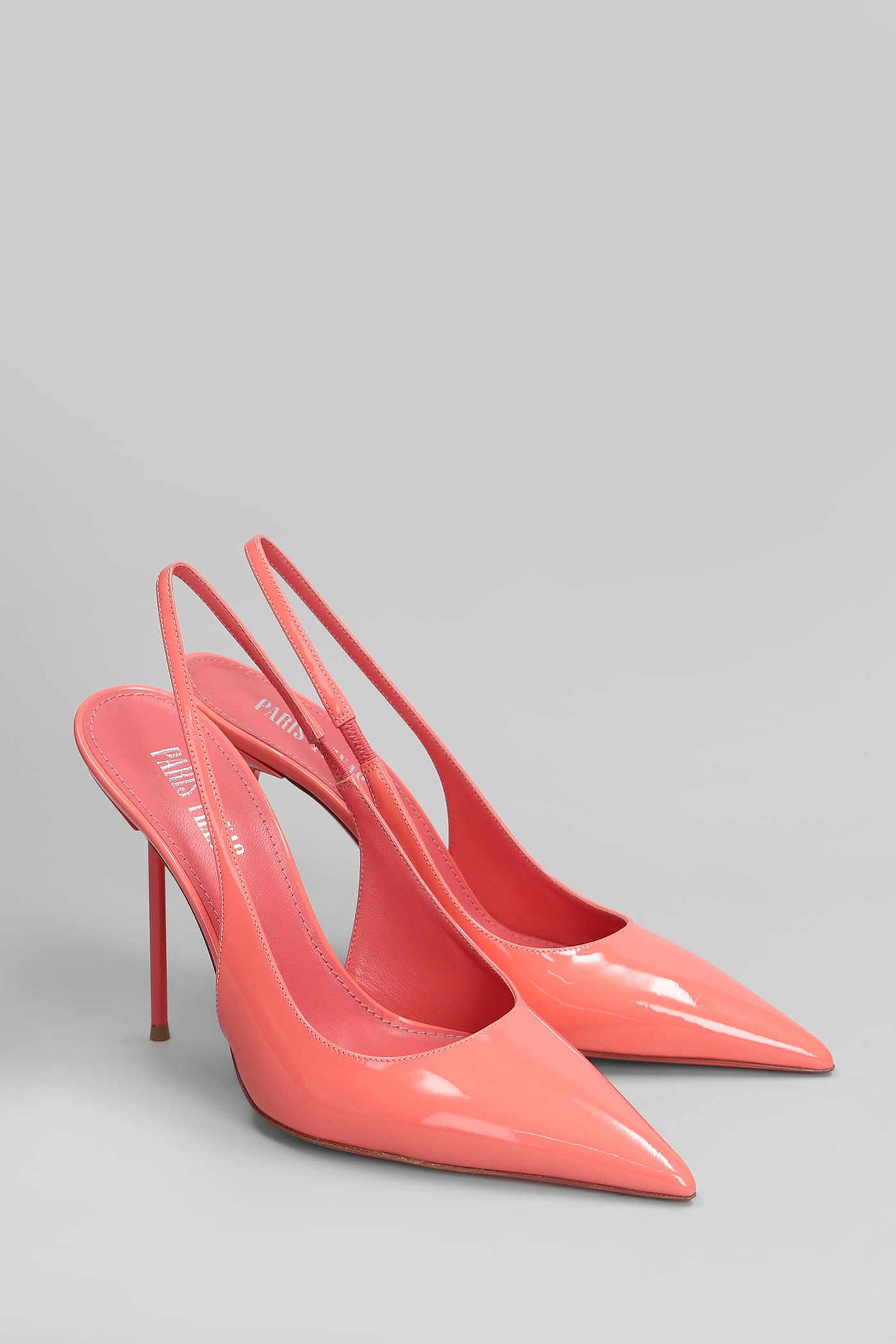 Paris Texas Lidia Slingback Pumps In Rose-pink Patent Leather In Rose-pink