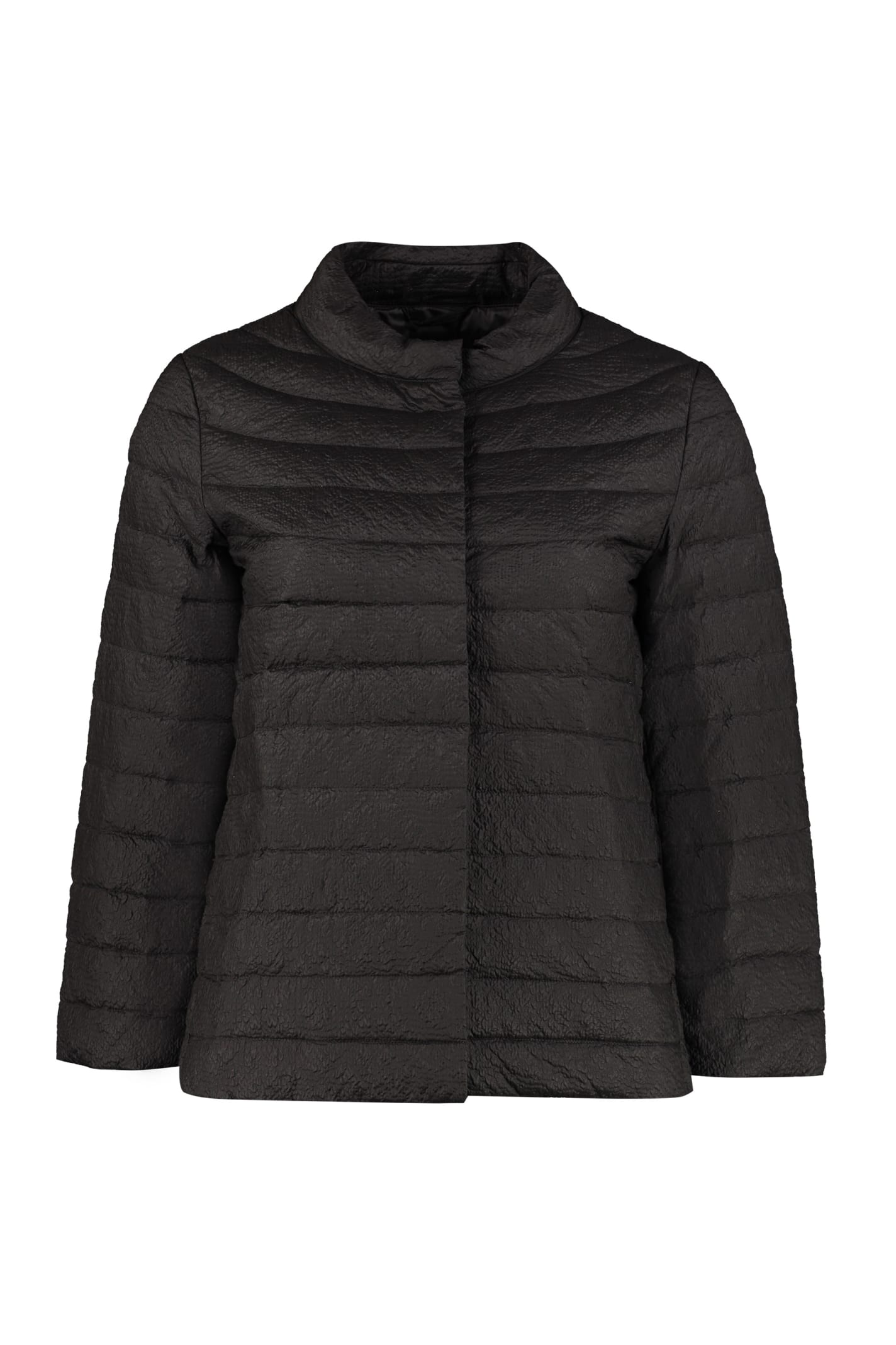 Add Embossed Techno Fabric Down Jacket In Black