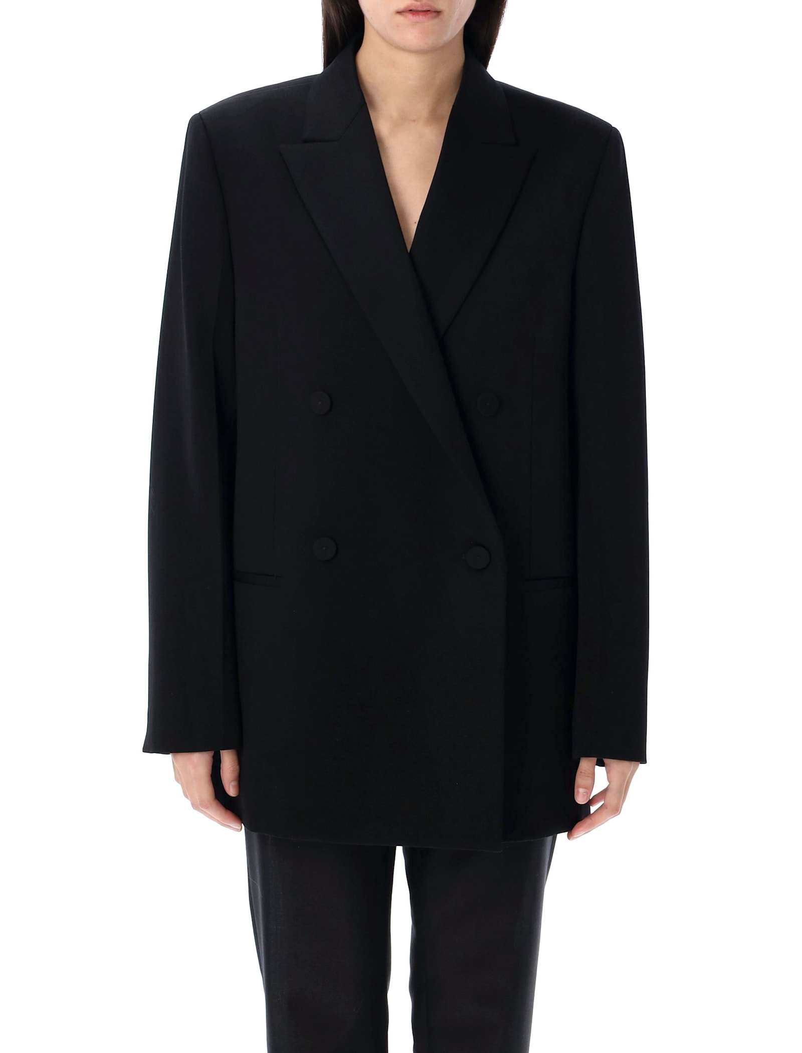 Jil Sander Compact Wool Grain De Poudre Blazer In Black
