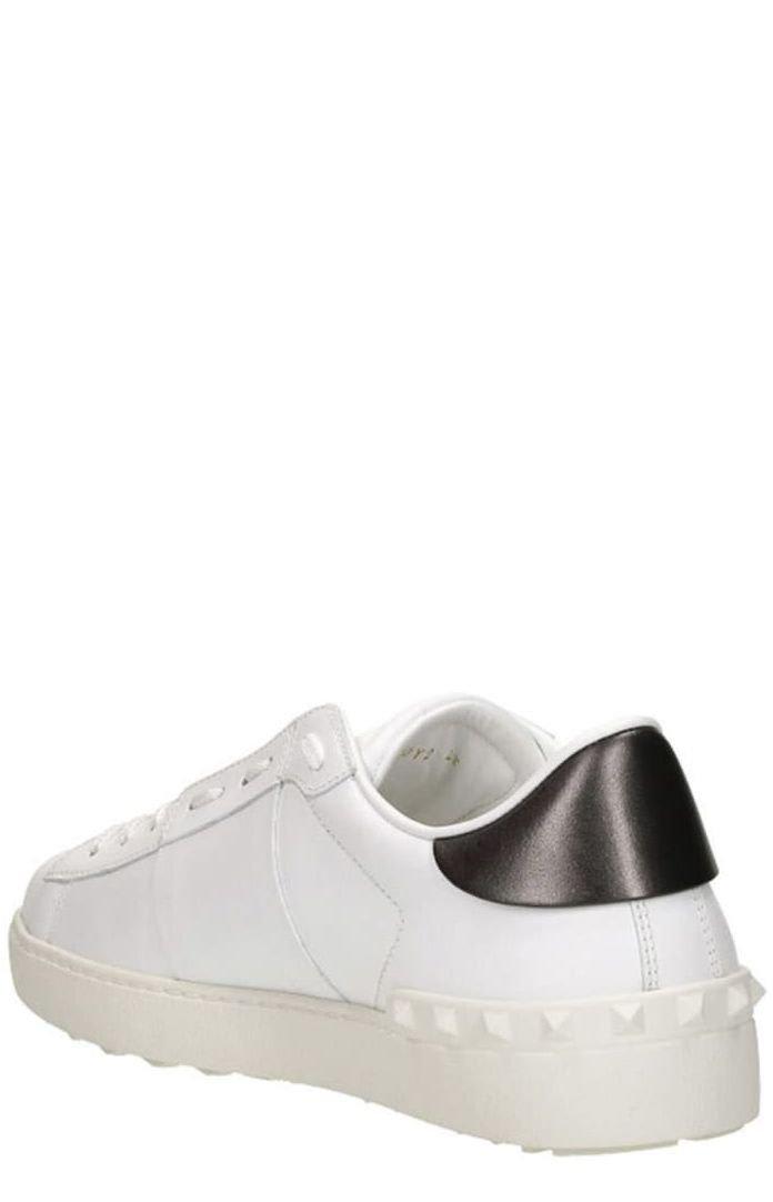 Shop Valentino Vltn Open Lace-up Sneakers In White