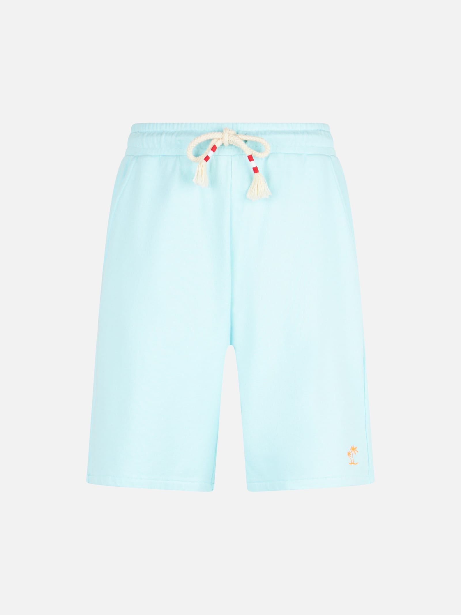 Mc2 Saint Barth Man Water Green Cotton Bermuda In Green