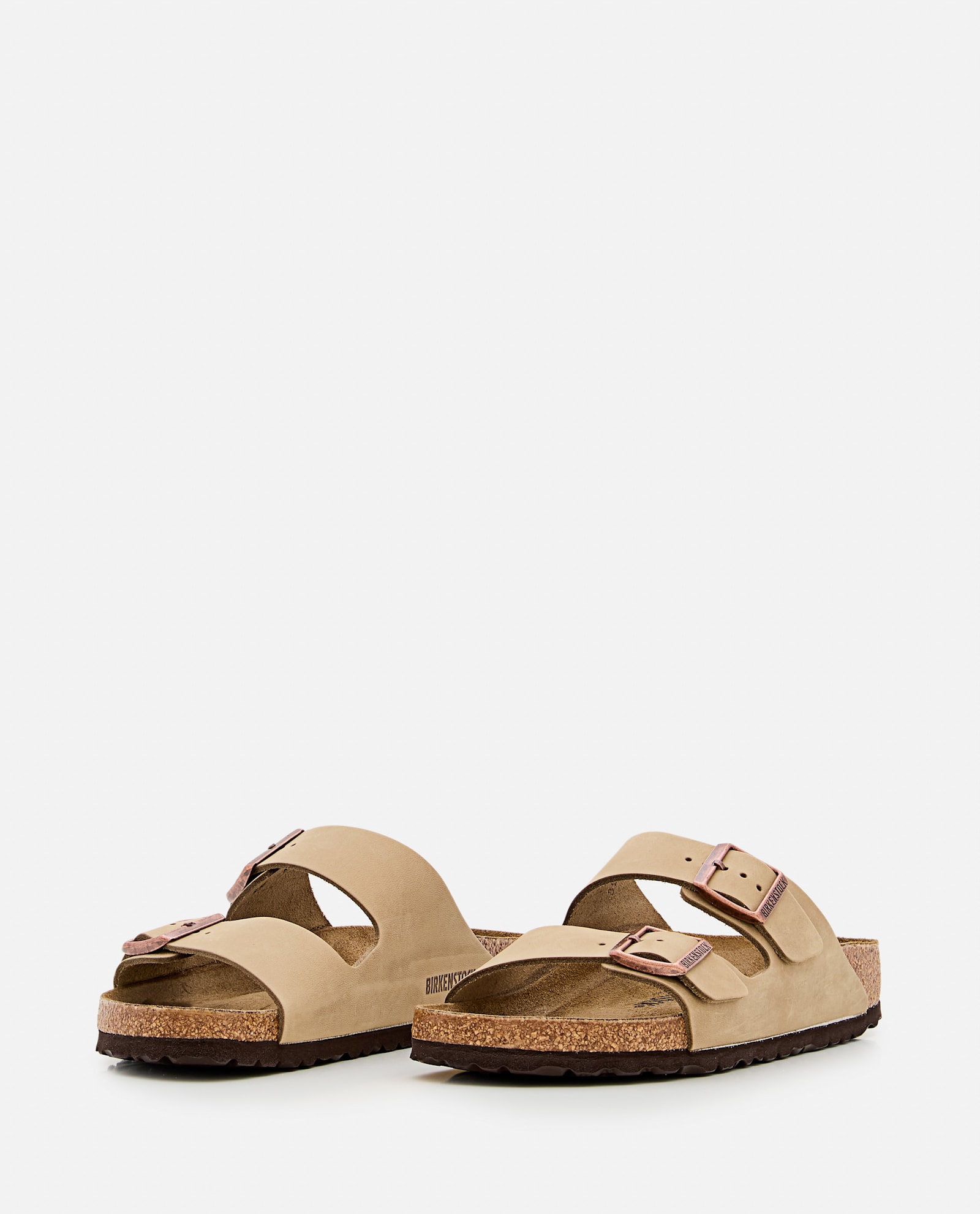 Birkenstock Arizona Buckled Suede Sandals In Beige