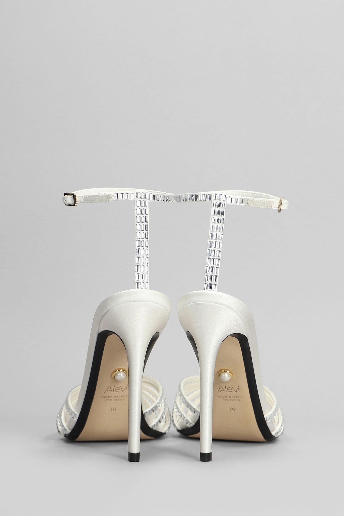 Alevì 110mm Penelope Crystal-embellished Sandals In White