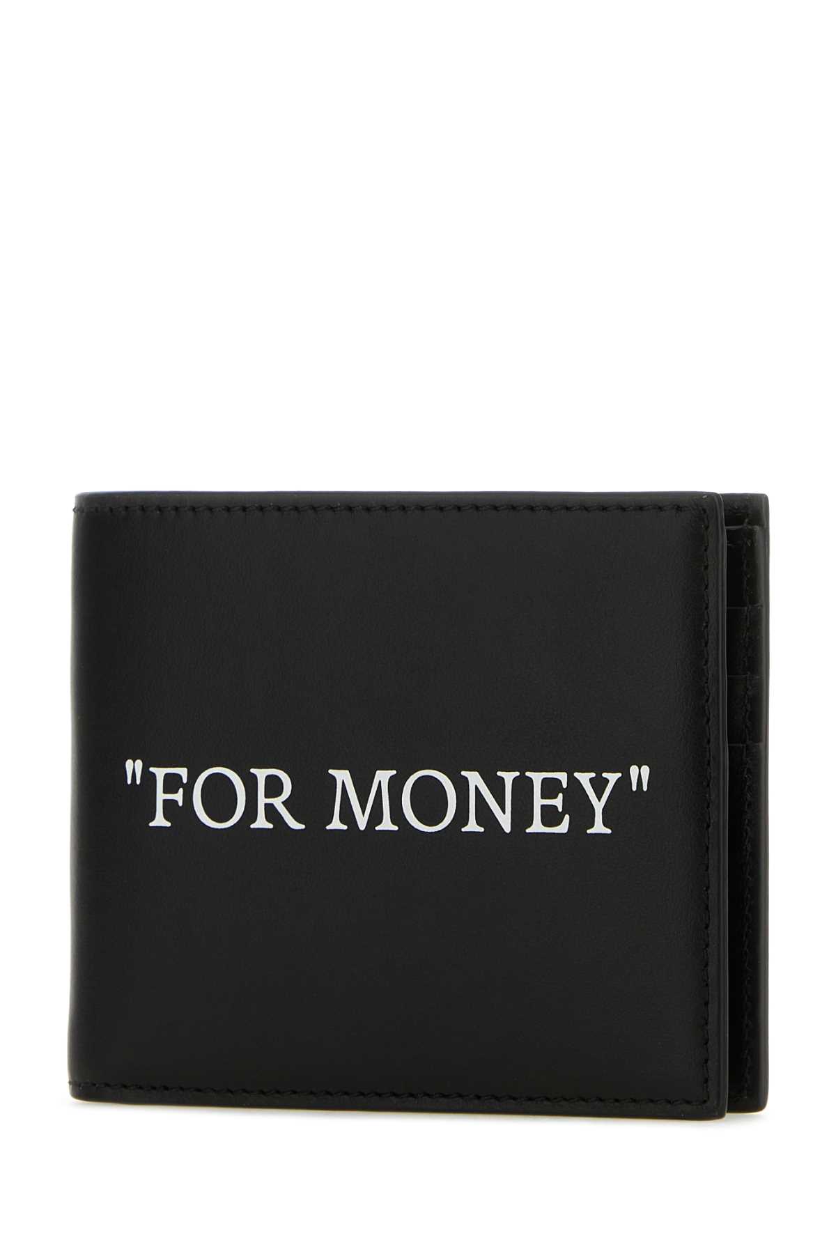 Off-white Black Leather Wallet In 1001