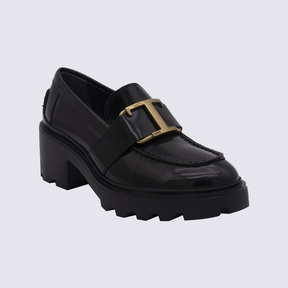 Shop Tod's Black Leather Loafers