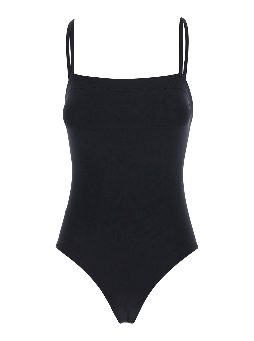 acquarelle Black One-piece Swimsuit With Back Neckline In Tech Fabric Woman