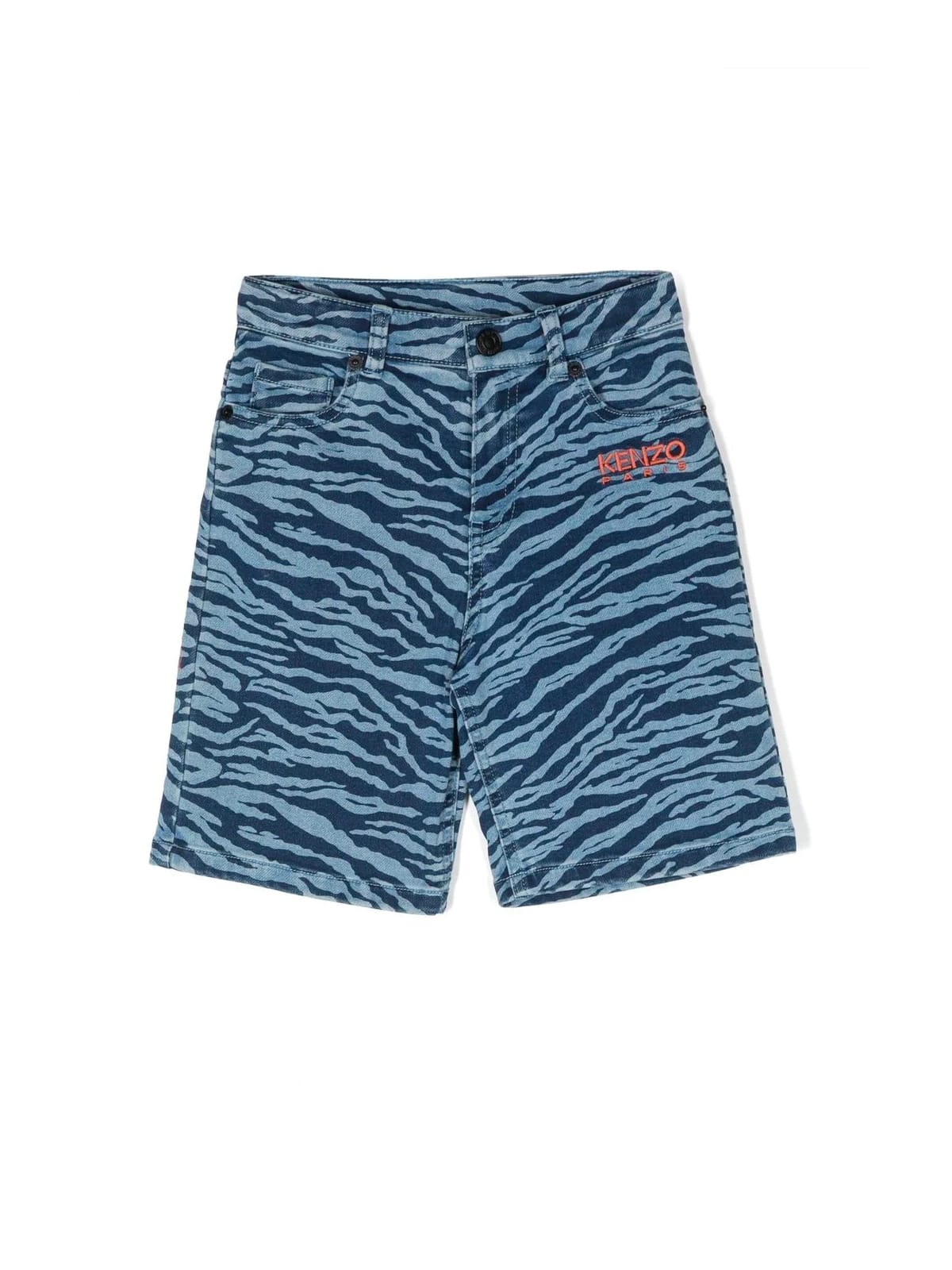 Shop Kenzo Bermuda Shorts In Slate Blue