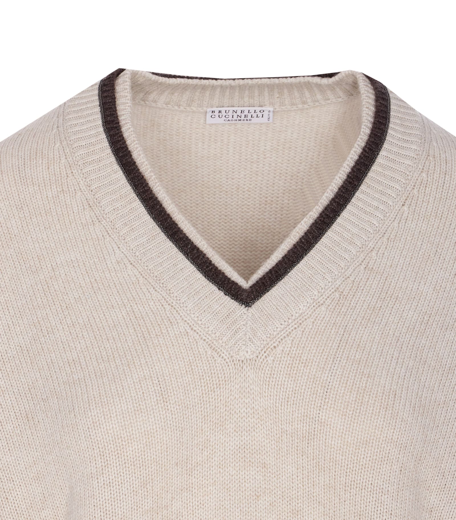 Brunello Cucinelli Logo Sweater In Neutral