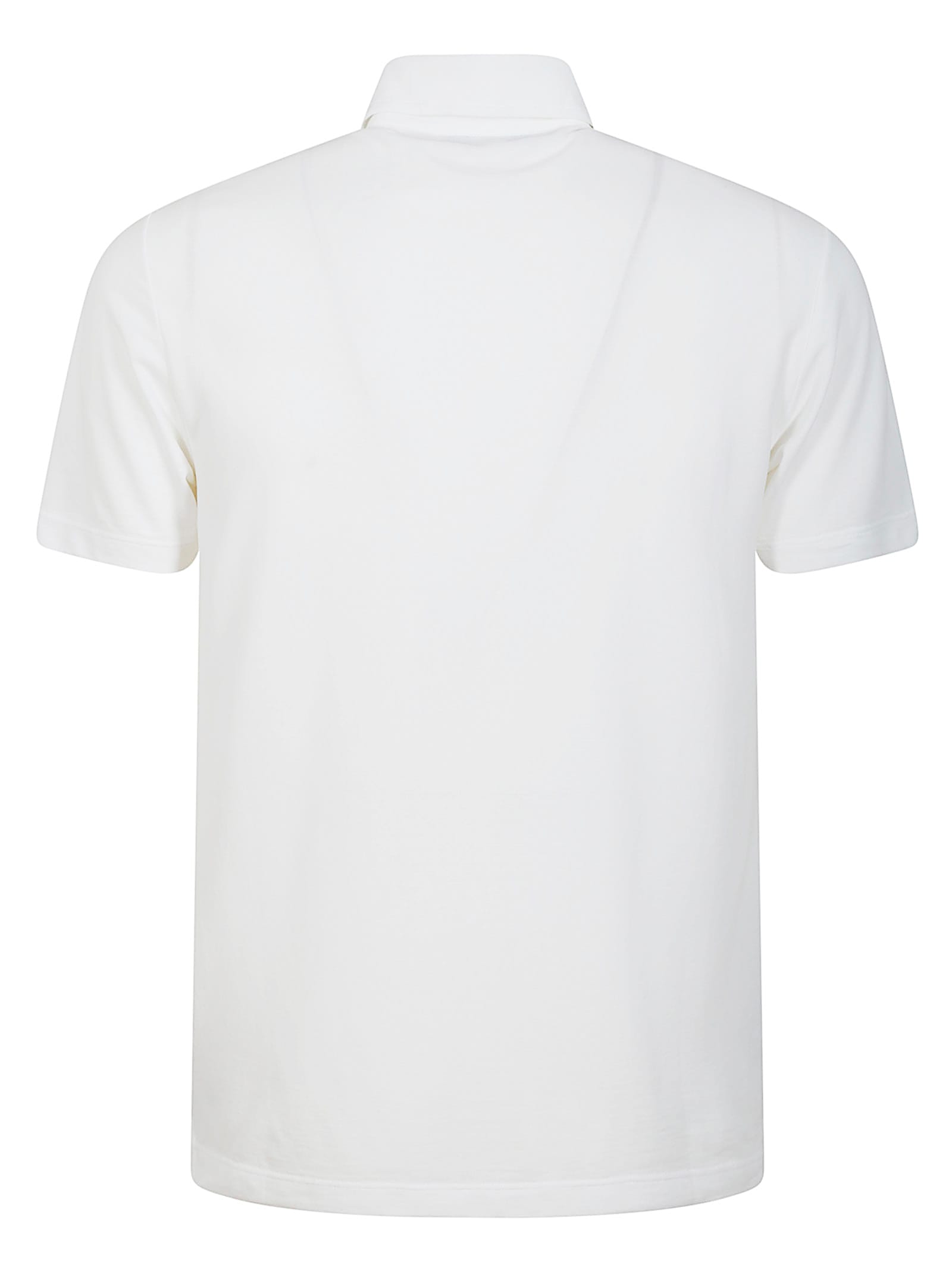 Zanone Short-sleeved Polo Shirt With Traditional Collar In Transparent