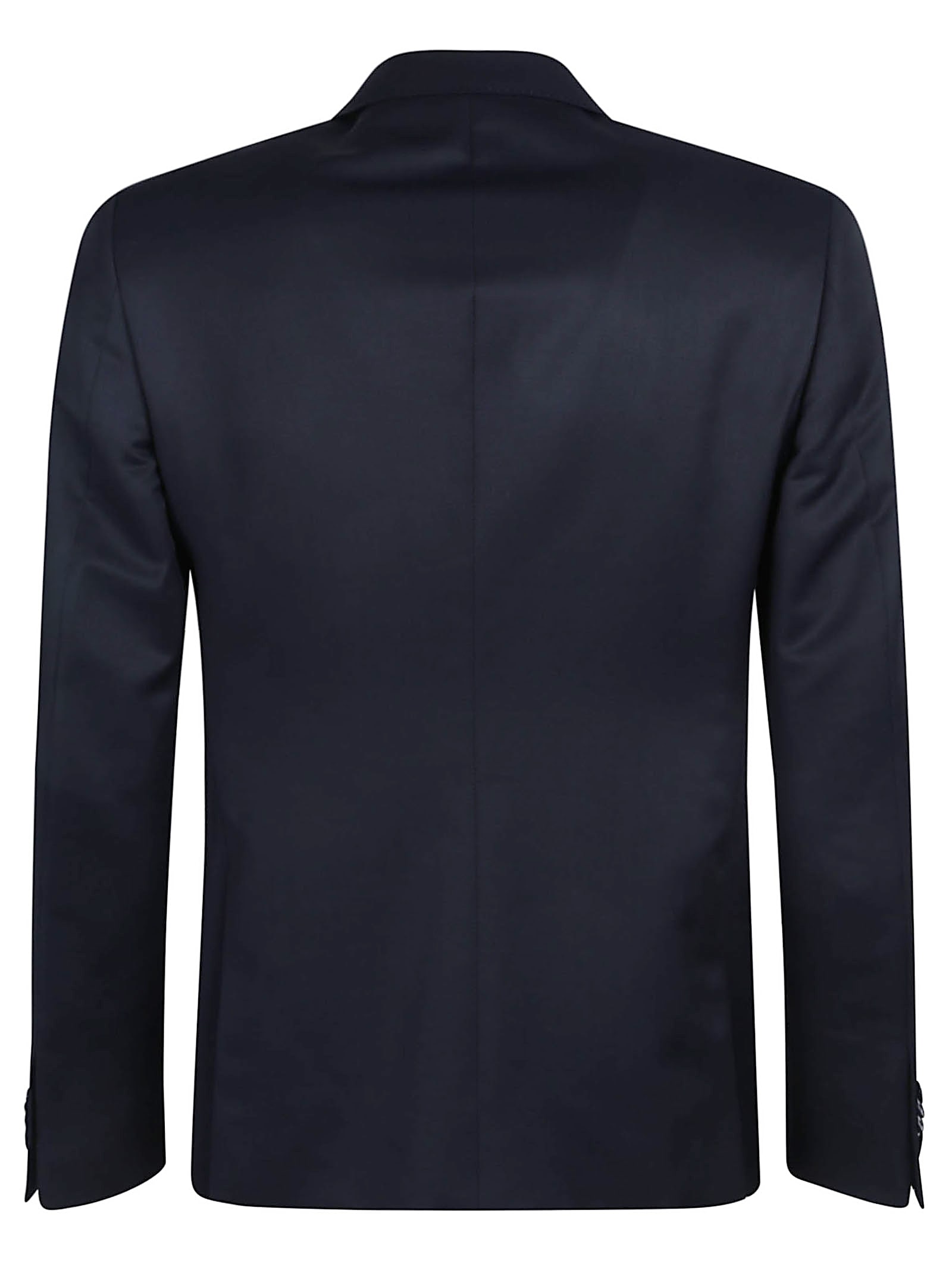 Zegna Wool Suit With Notch Lapel And Pockets In Blue