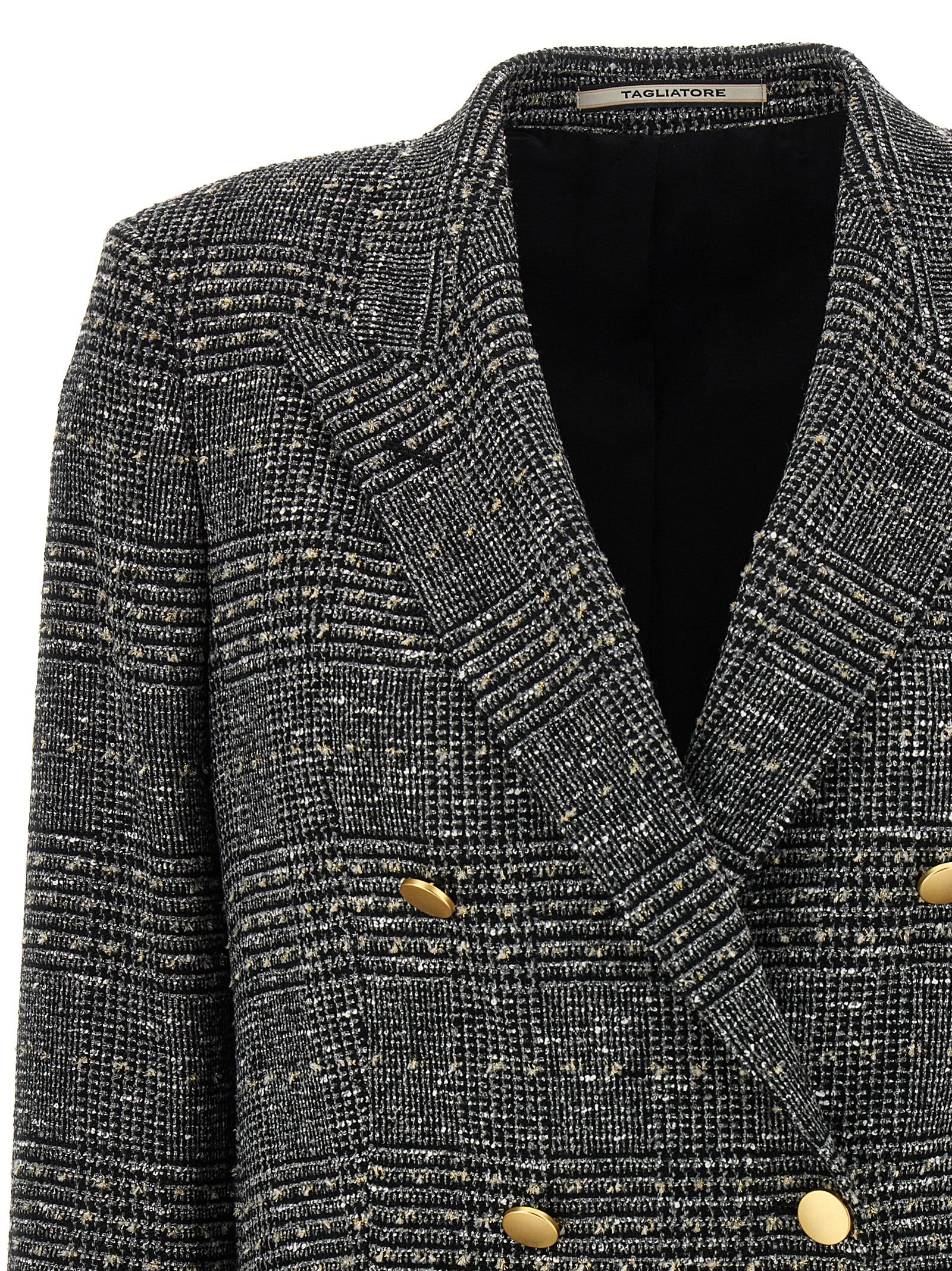 Tagliatore Jasmine Check-patterned Double-breasted Blazer In Black