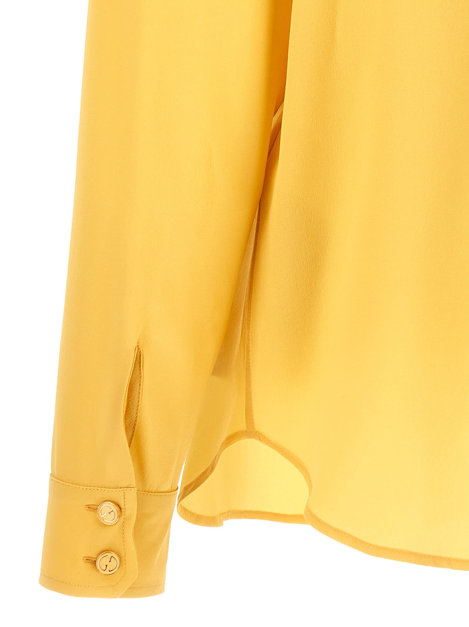 Shop Gucci Silk Shirt In Yellow