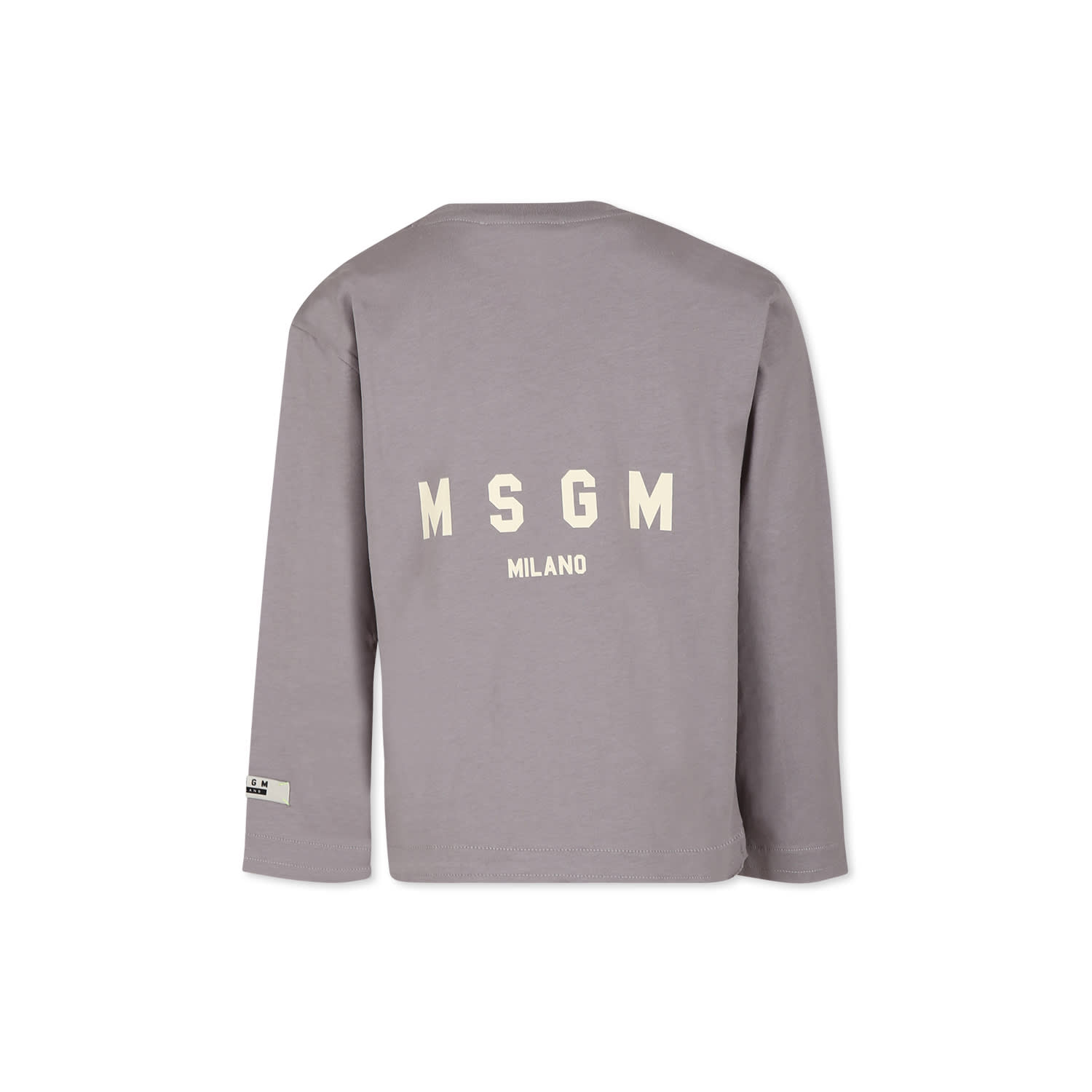 Shop Msgm Beige T-shirt For Kids With Logo