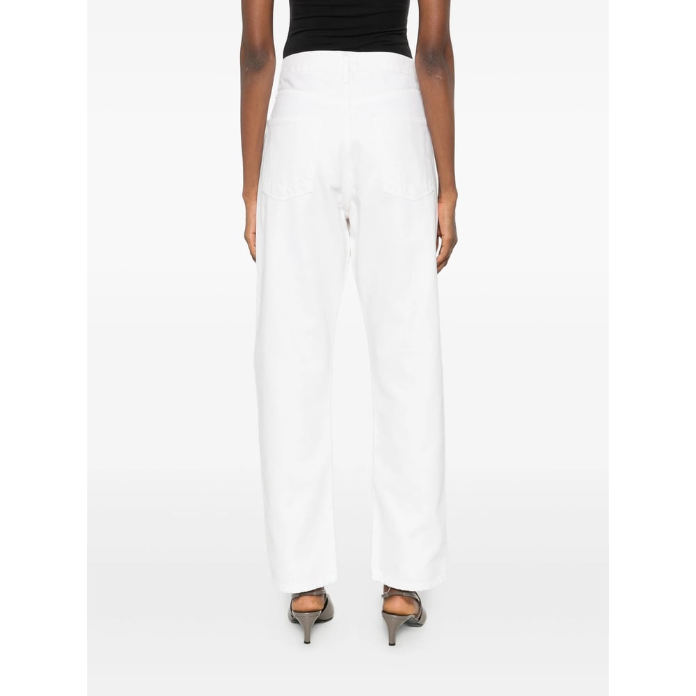 Agolde Five-pocket Denim Trousers In White