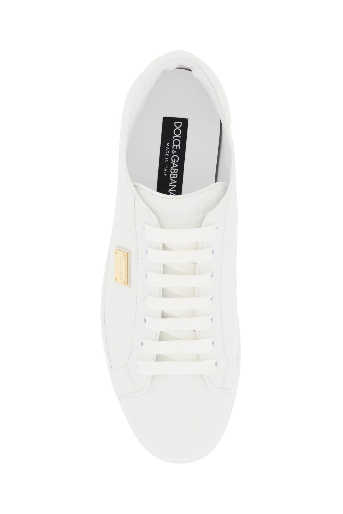 Shop Dolce & Gabbana Leather Saint Tropez Sneakers In White