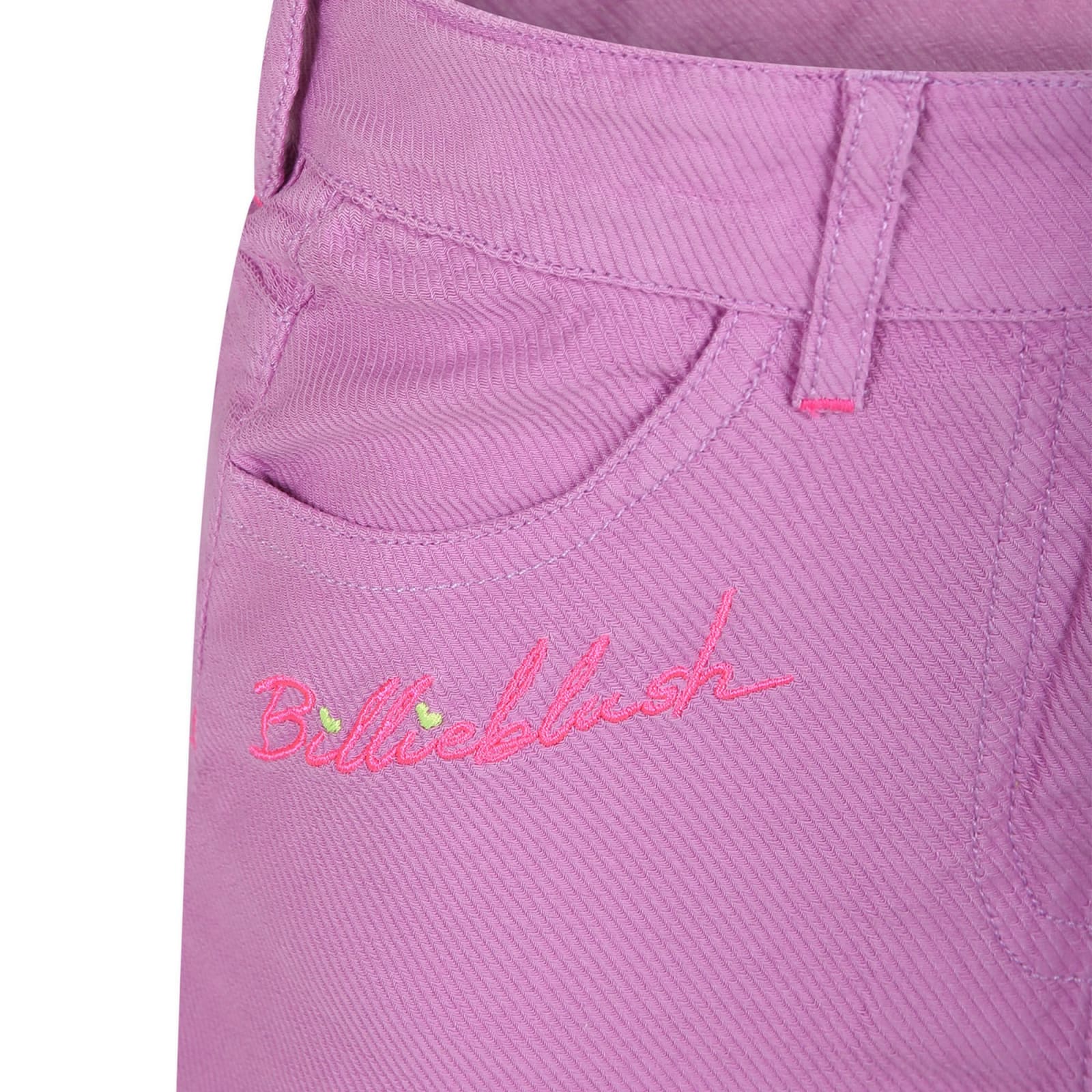 Billieblush Purple Skirt For Girl With Logo In Pink