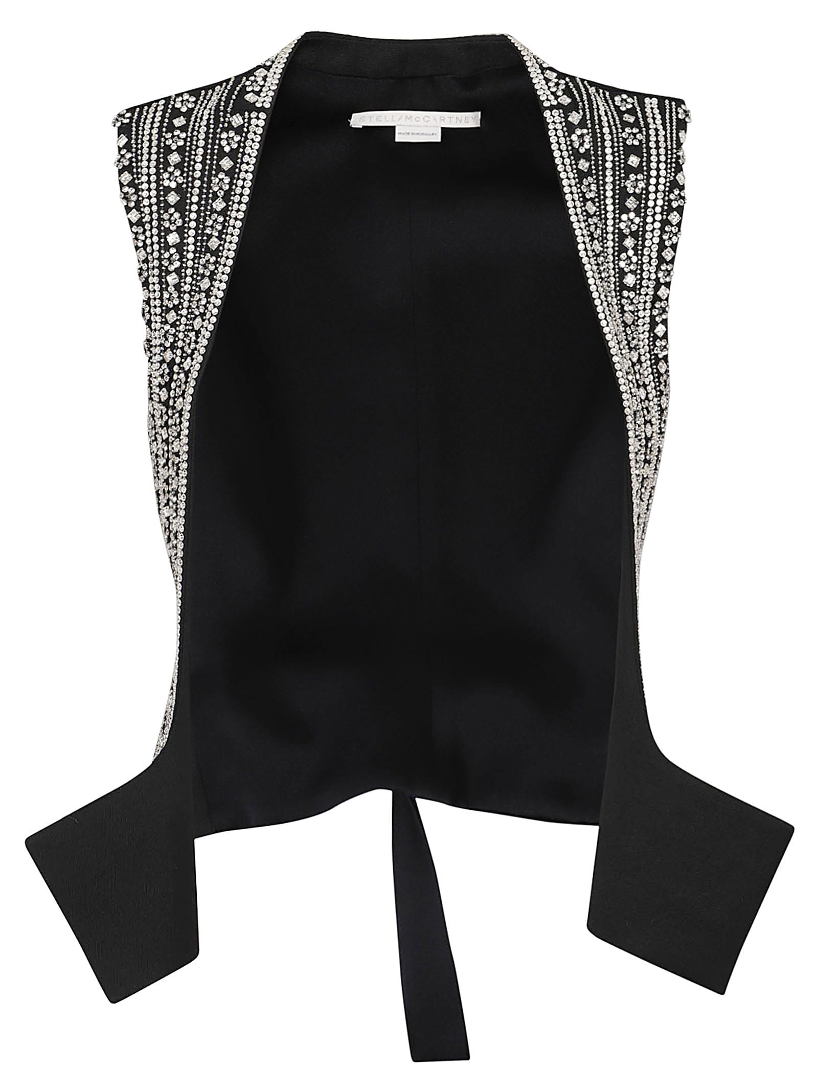 Shop Stella Mccartney Crystal-embellished Vest In Black