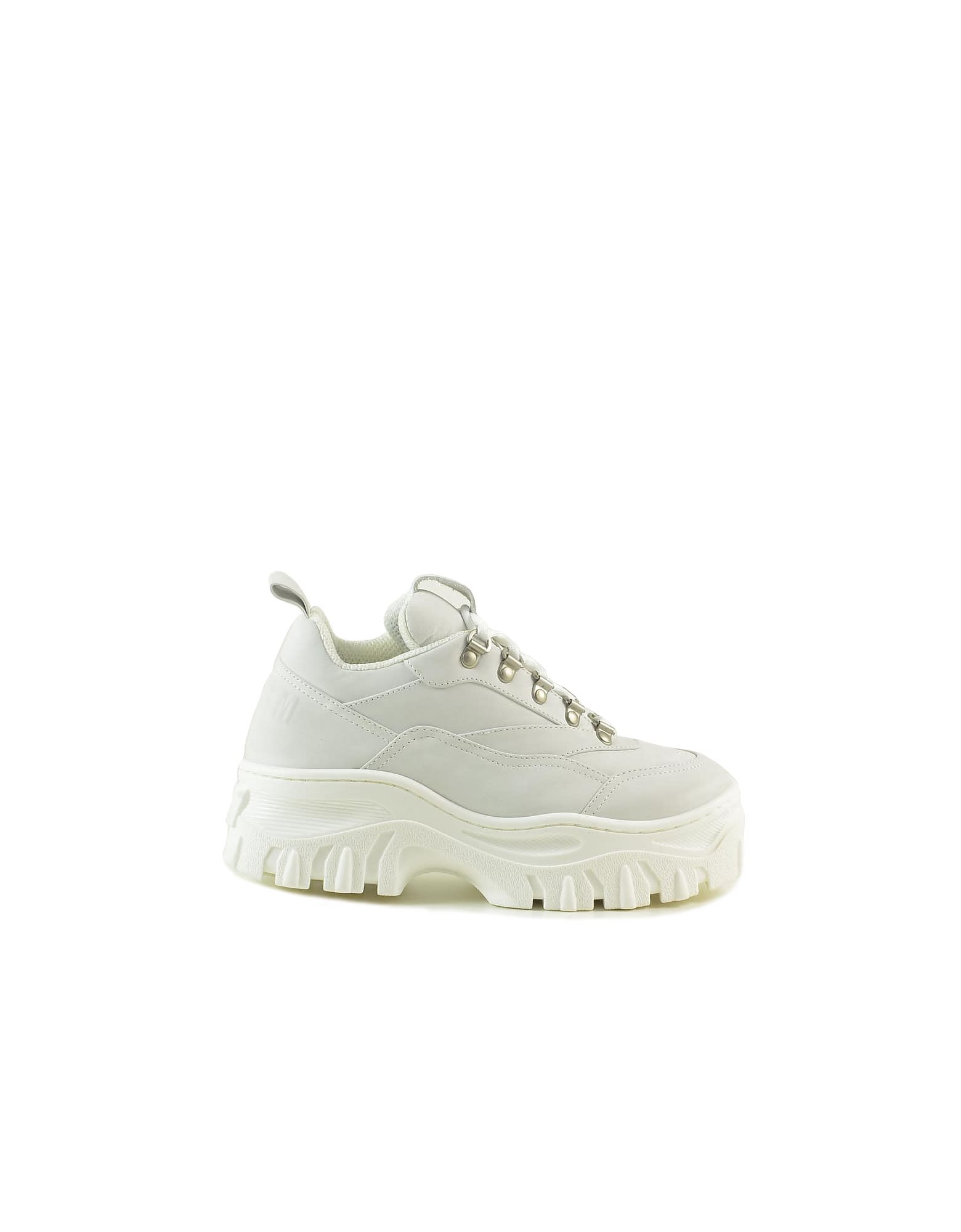 Msgm White Leather Womens Chunky Sneakers