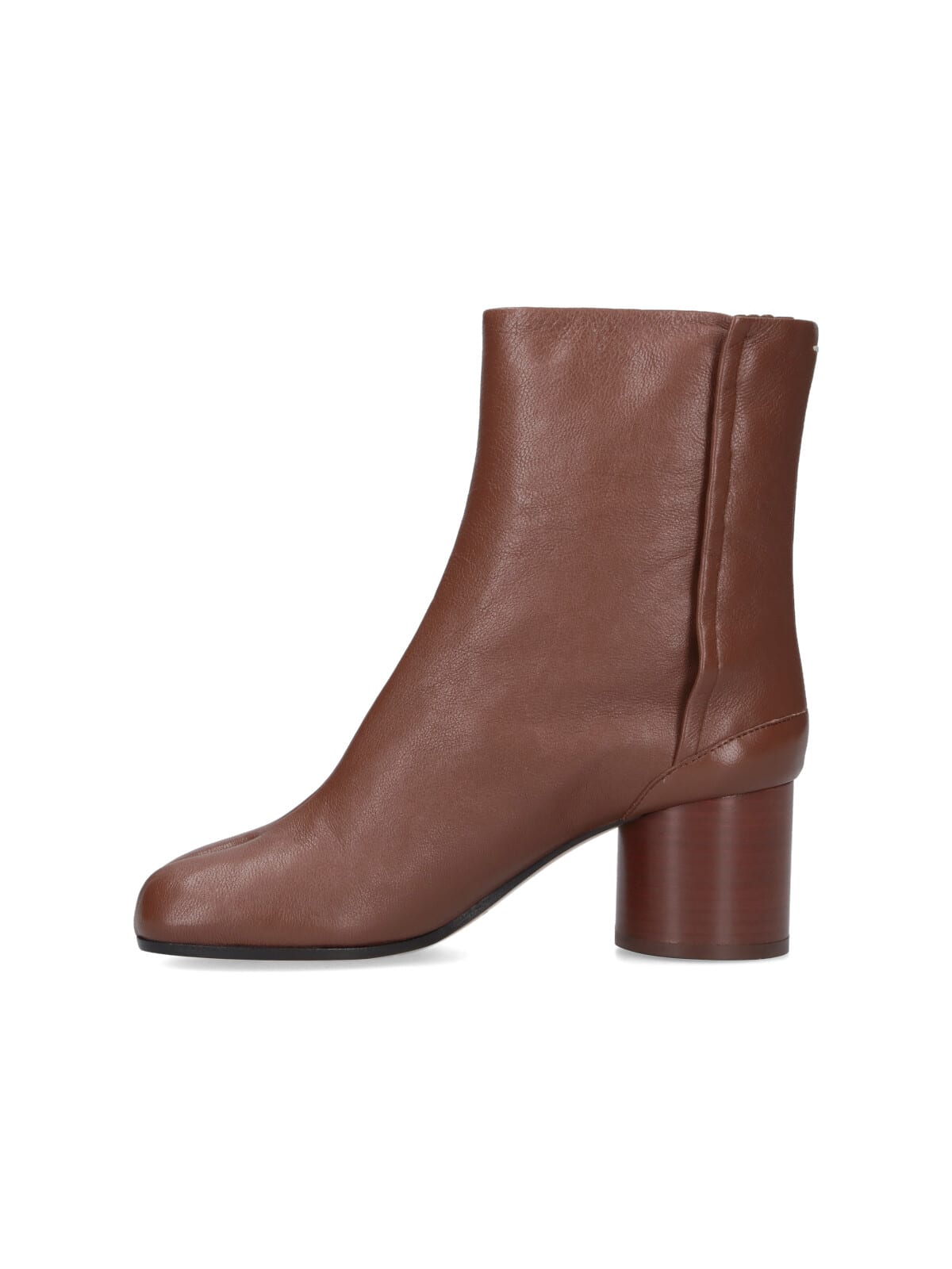 Maison Margiela Tabi High Heels Ankle Boots In Brown Leather In Brown