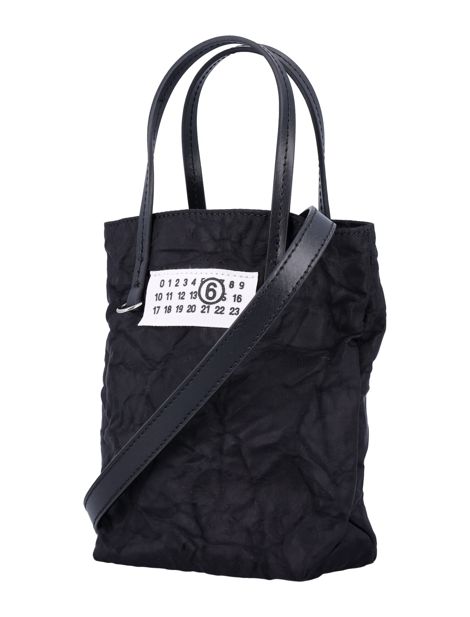 Shop Mm6 Maison Margiela Mini Shopping Bag In Black