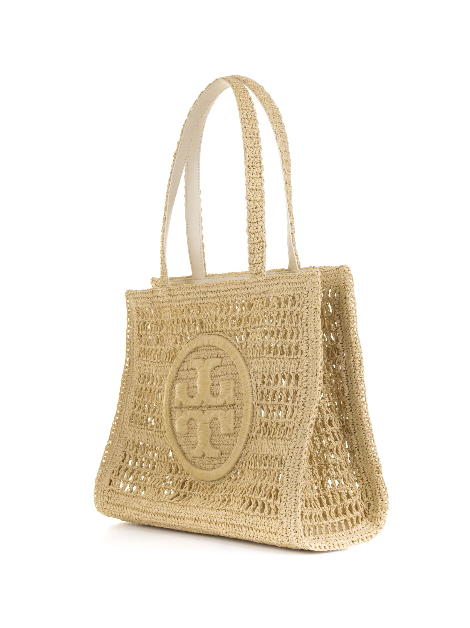 Shop Tory Burch Ella Shopper In Beige Raffia In Natural