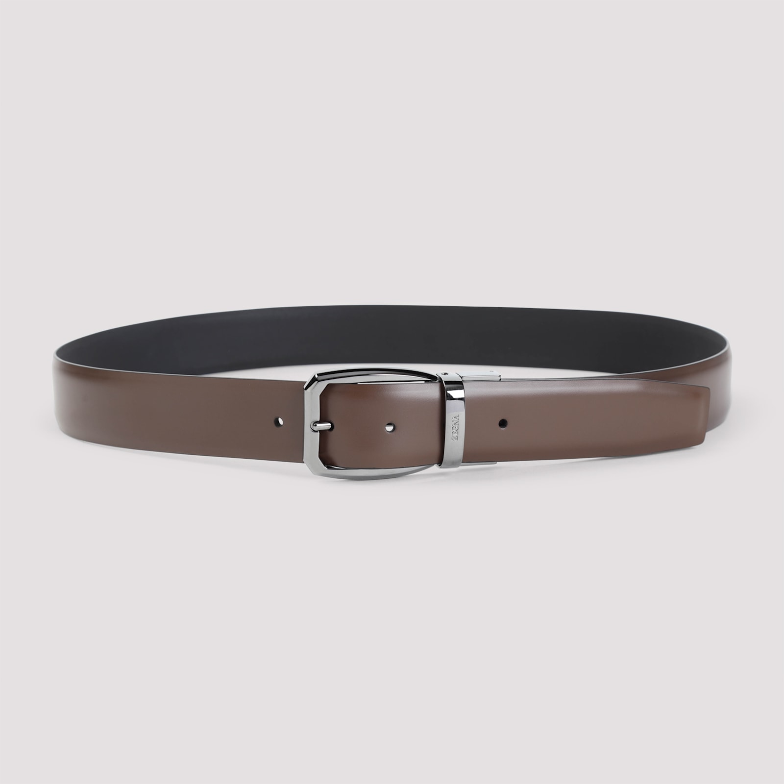 Zegna Belt In Tmn Marrone Scuro Unito