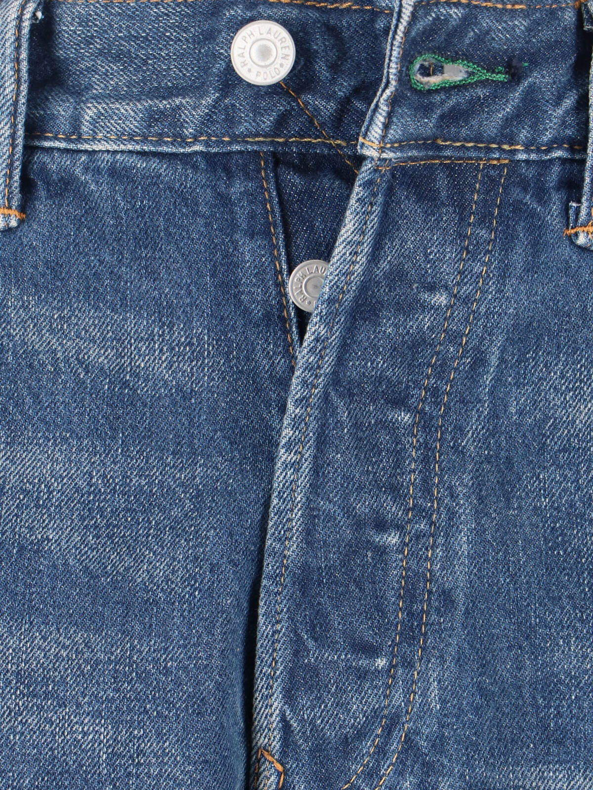 Polo Ralph Lauren Straight-leg Jeans In Medium Blue Denim With Distressed Finish In Blue