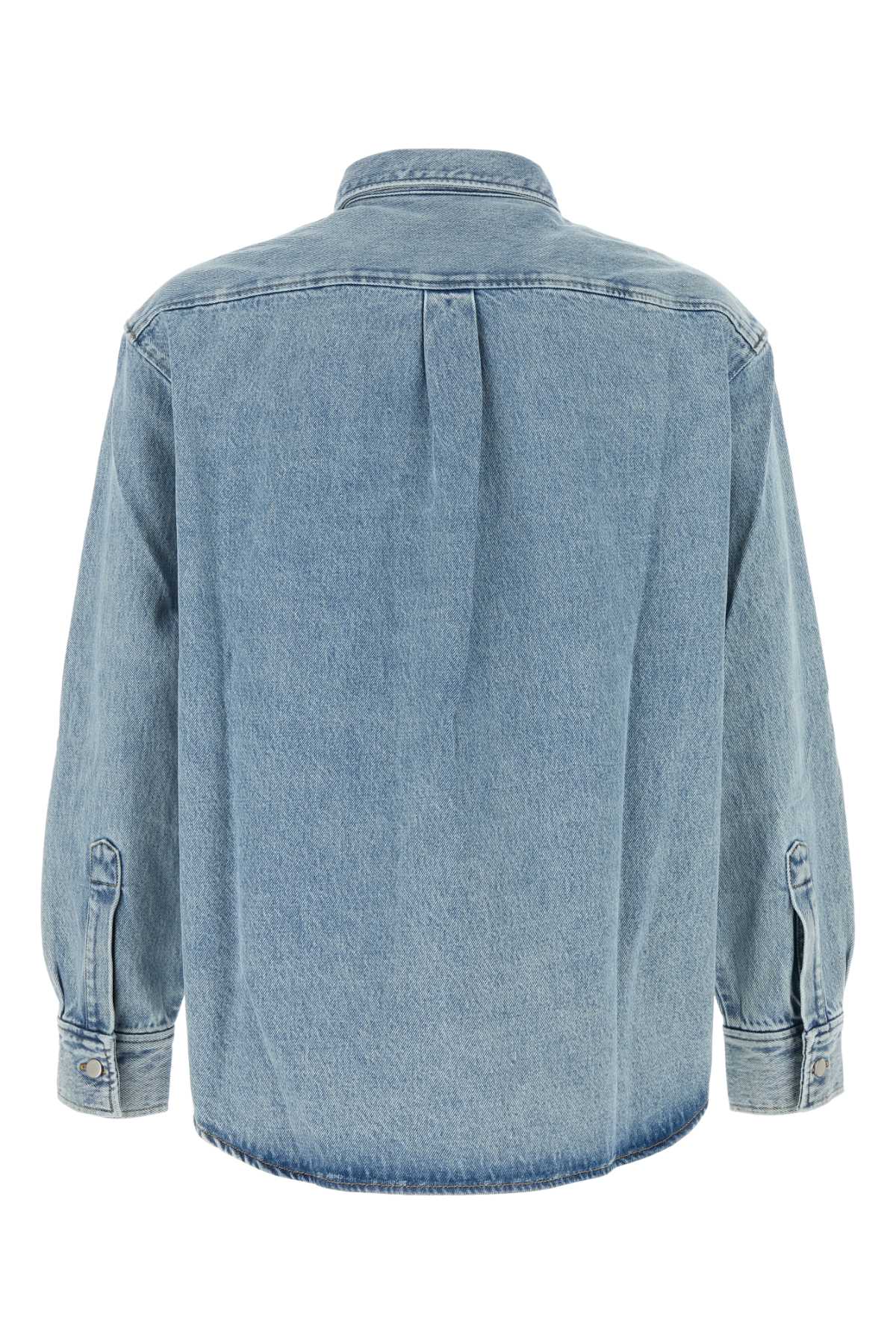 Shop Drôle De Monsieur Denim Tresse Shirt In Blue