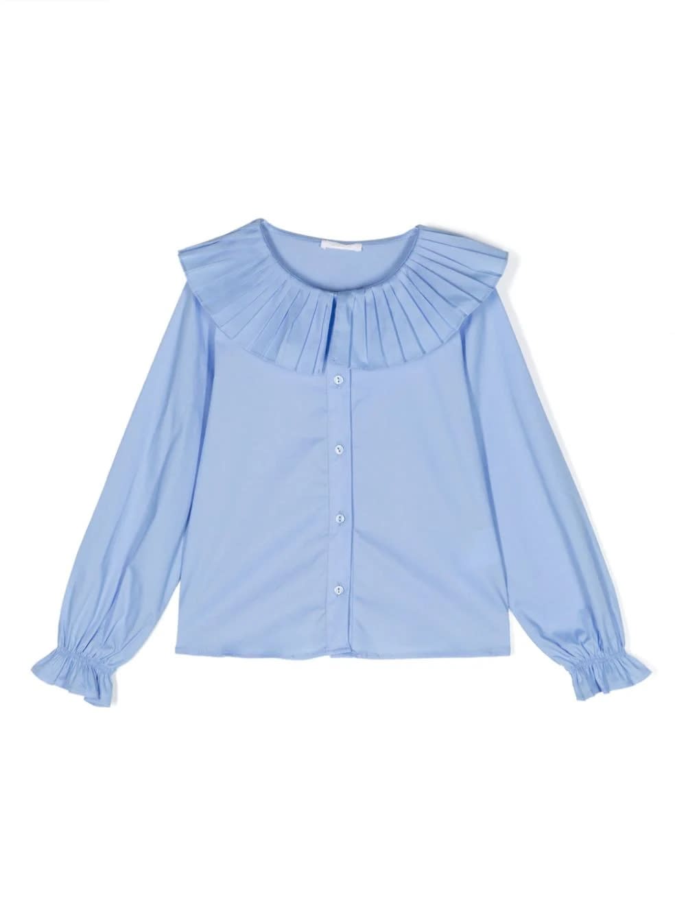Miss Grant Kids' Camicia Con Colletto Plissettato In Azzurra