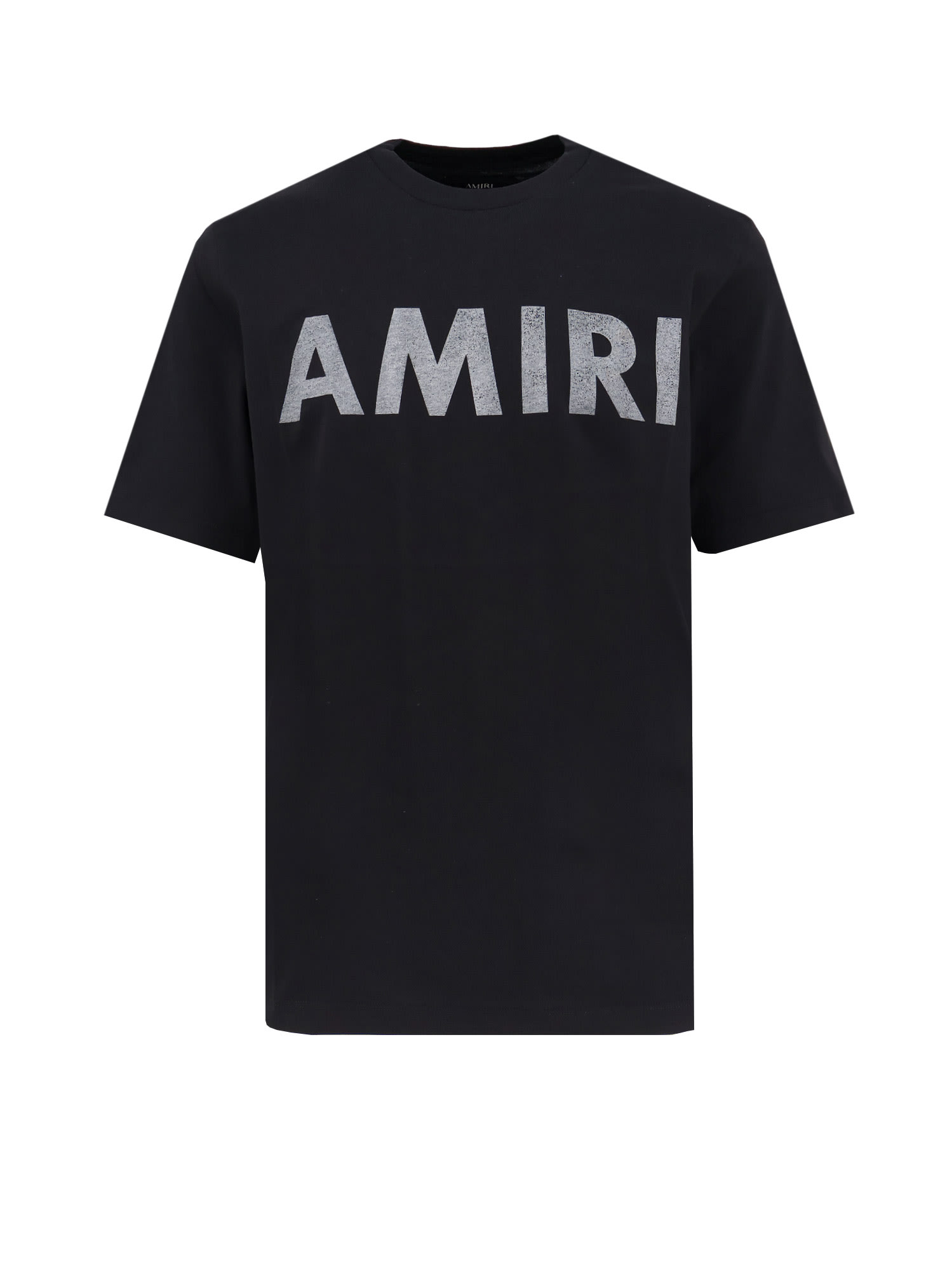 Amiri Black Cotton T-shirt With Bold Logo Statement