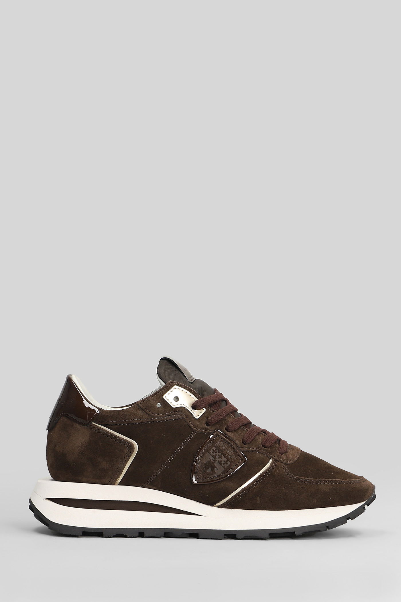 Philippe Model Trop Haute Low Sneakers In Brown Suede In Brown