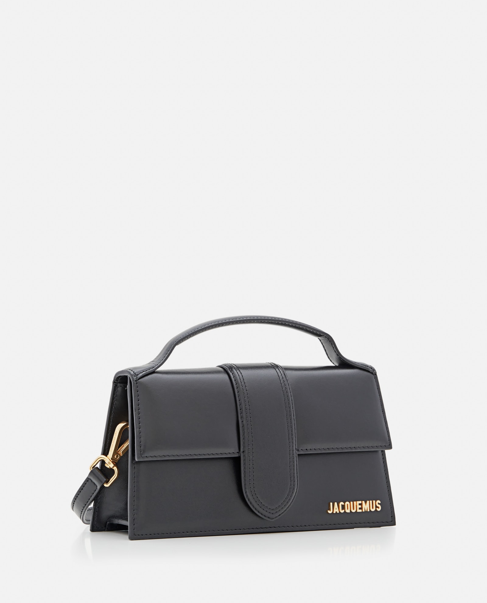 Jacquemus Le Grand Bambino Leather Shoulder Bag In Black