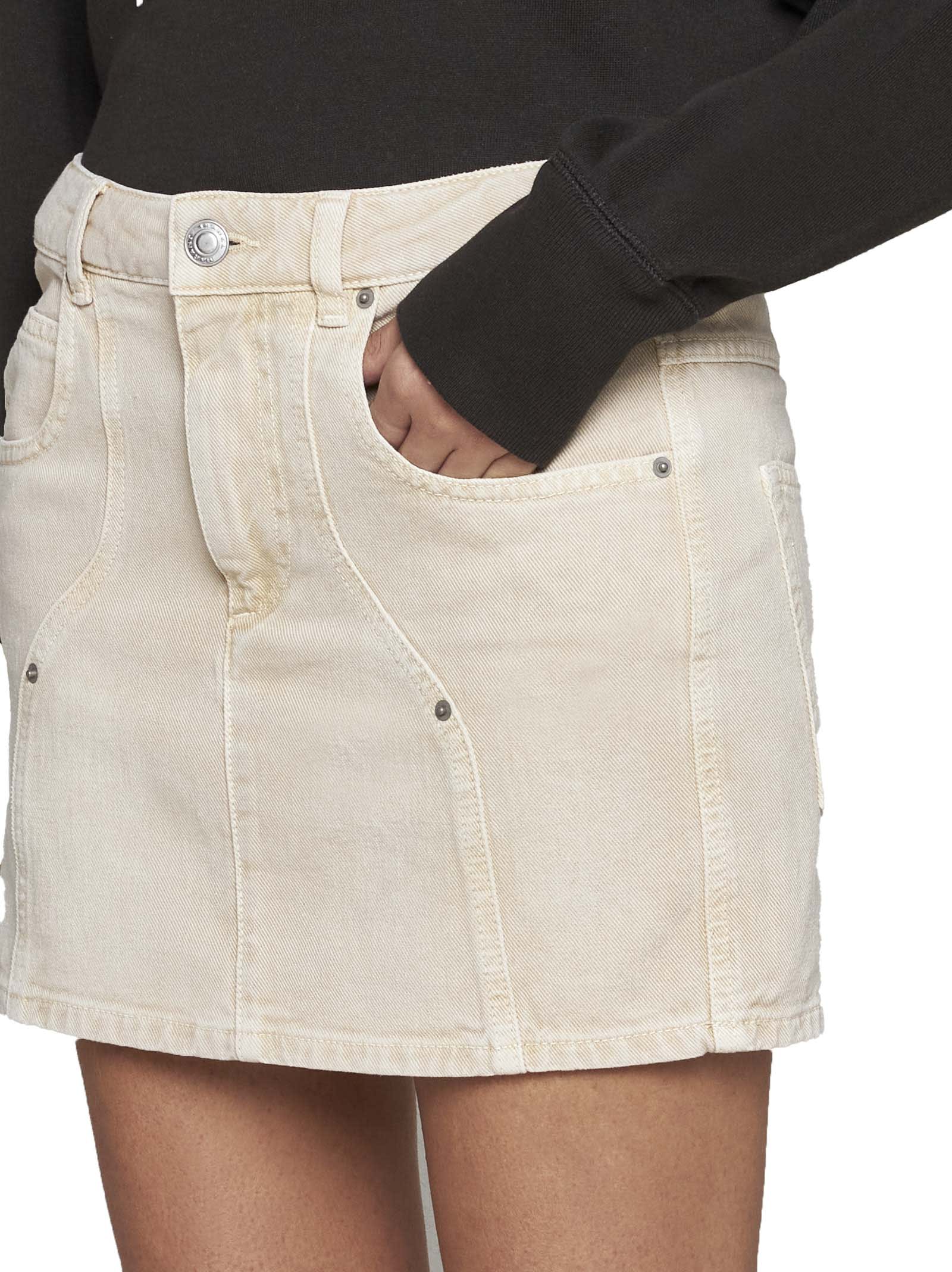 Shop Marant Etoile Skirt In Beige
