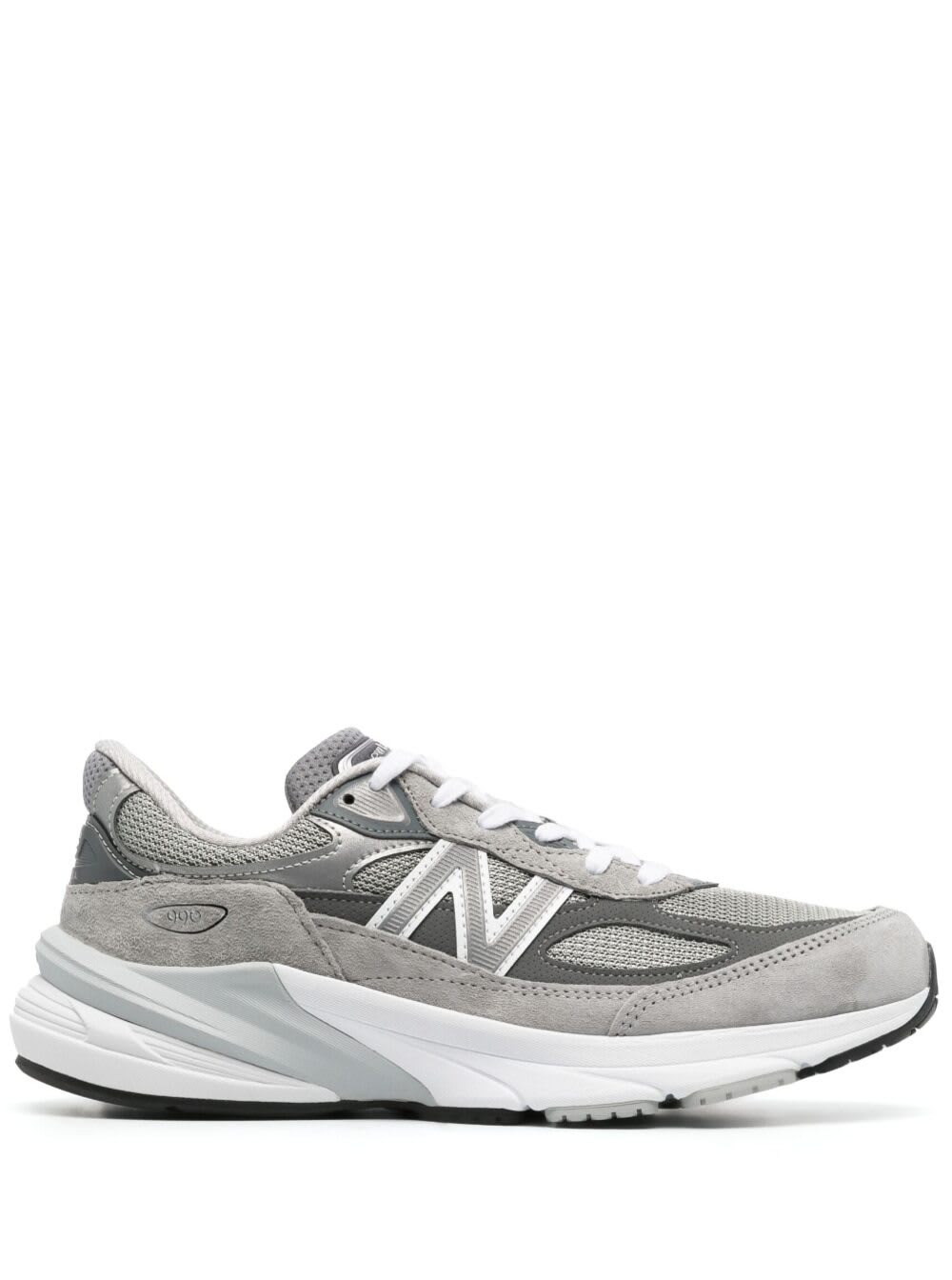 New Balance 990 V6 Grey Low Top Sneakers With Logo Details In Tech Materials Woman