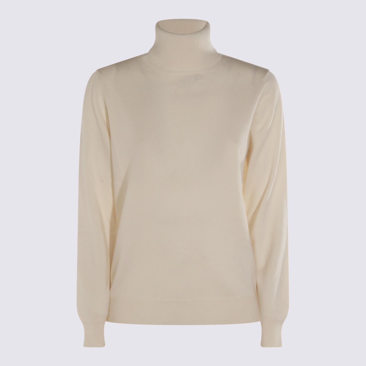 Malo Long Sleeve Turtleneck Knitwear Top In Neutral