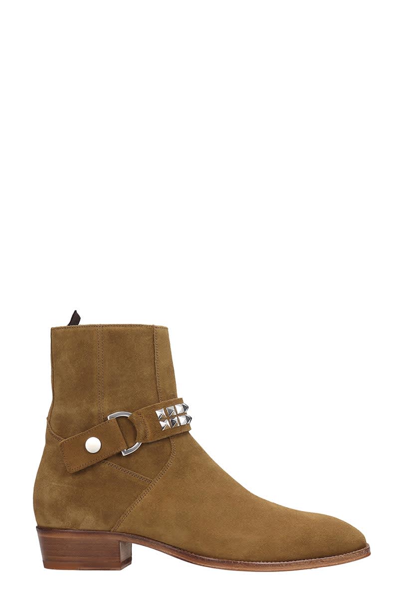 REPRESENT Strapped Boot High Heels Ankle Boots In Leather Color Suede