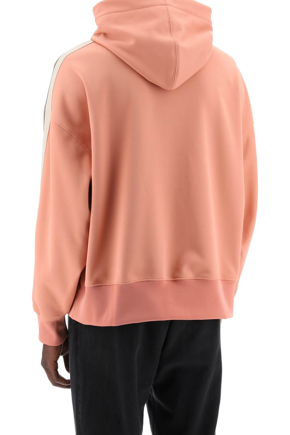 Shop Palm Angels Track Sweatshirt With Contrasting Bands In Pink Black (pink)