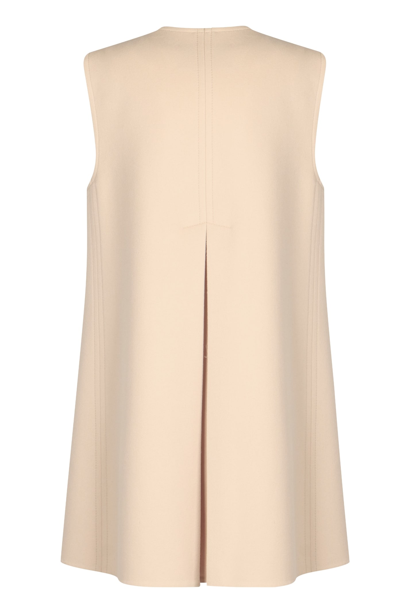 Valentino Wool-cashmere Vgold Sleeveless Coat In Gold
