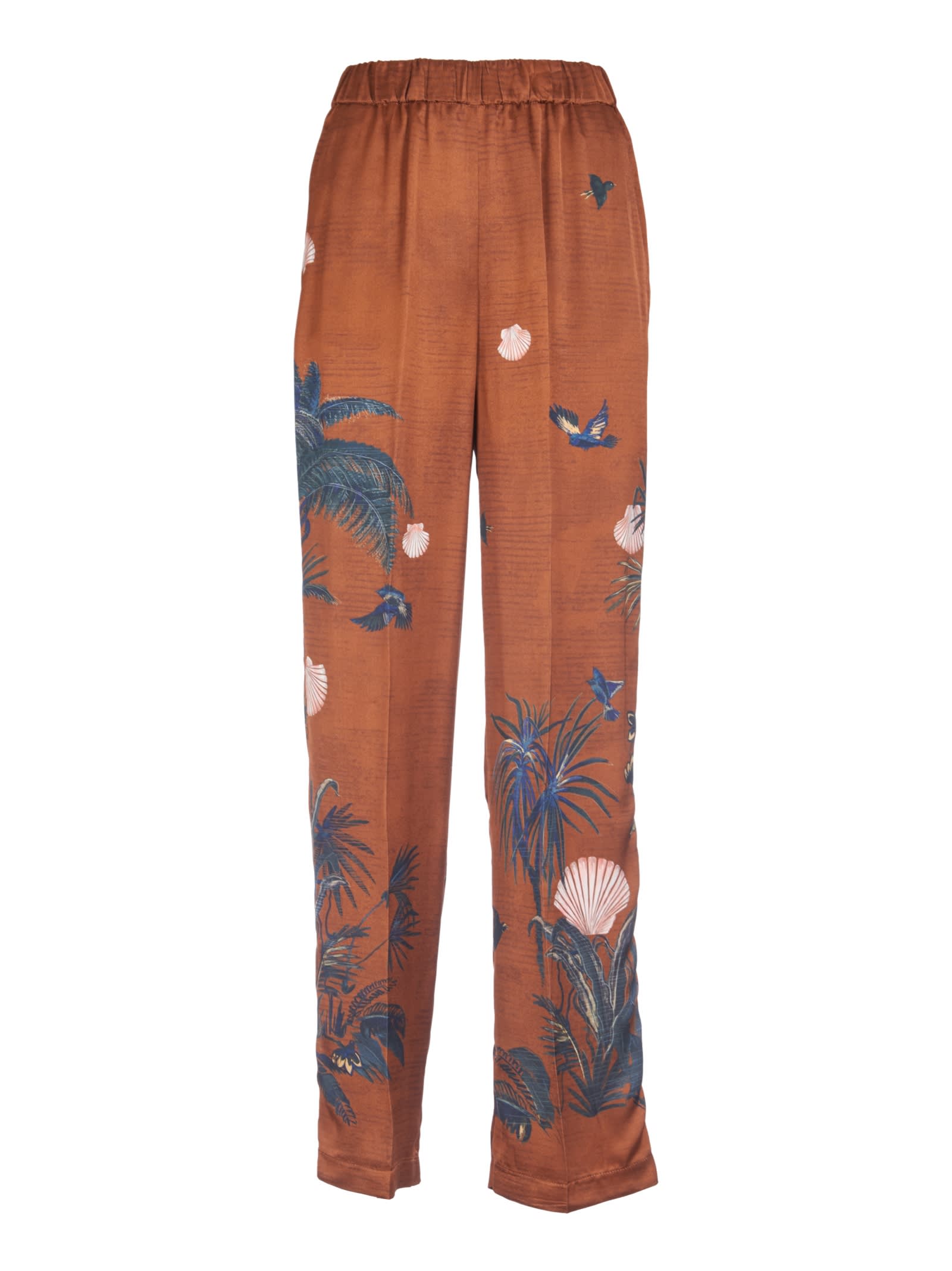 Forte_Forte Elastic Waist Printed Trousers