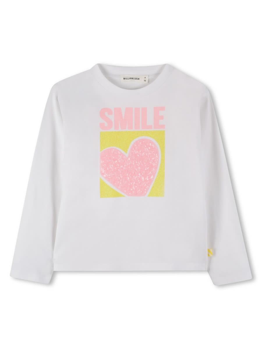 Billieblush Heart Smile T-shirt In White