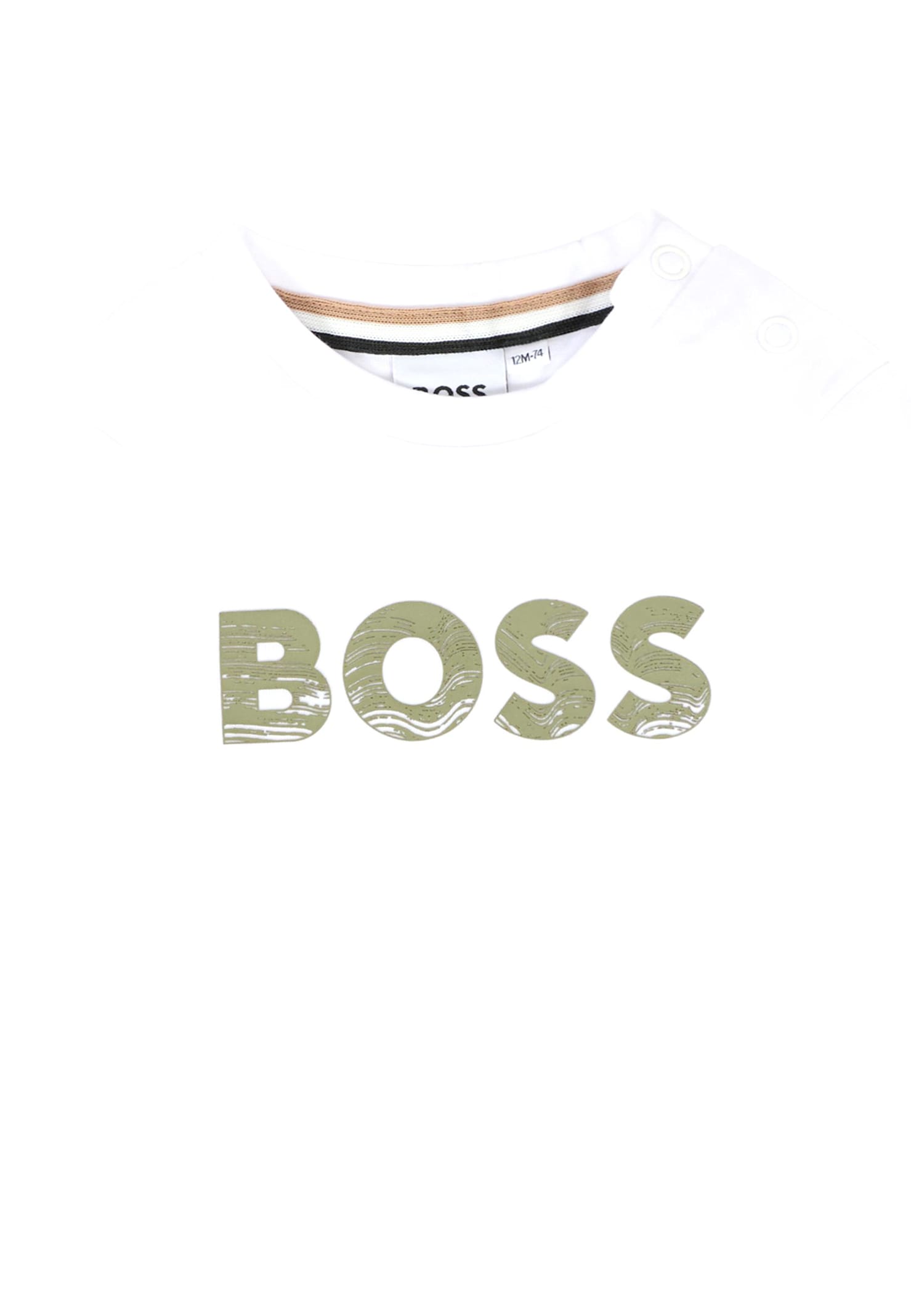 Hugo Boss White T-shirt For Baby Boy With Logo In White
