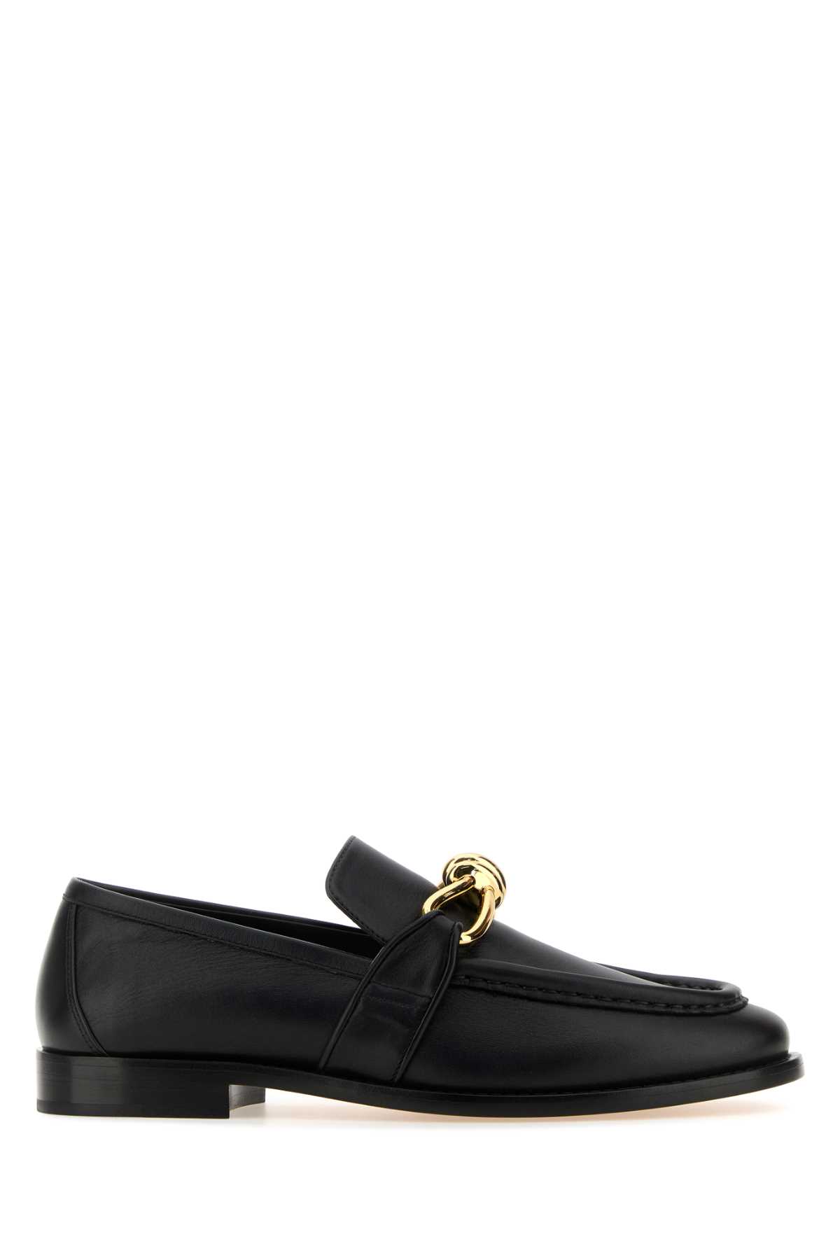 Shop Bottega Veneta Black Leather Astaire Loafers