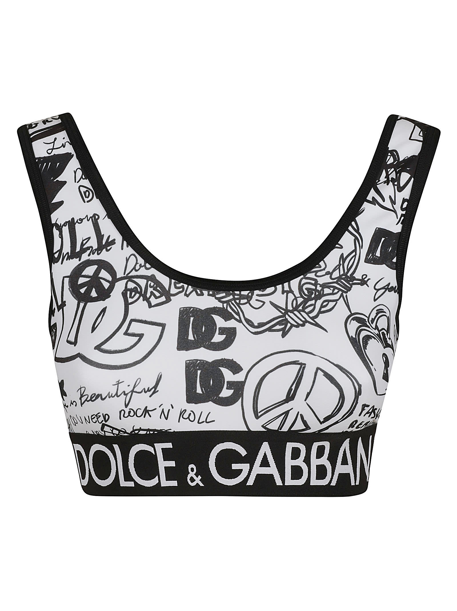 Dolce & Gabbana Graffiti Logo Print Top