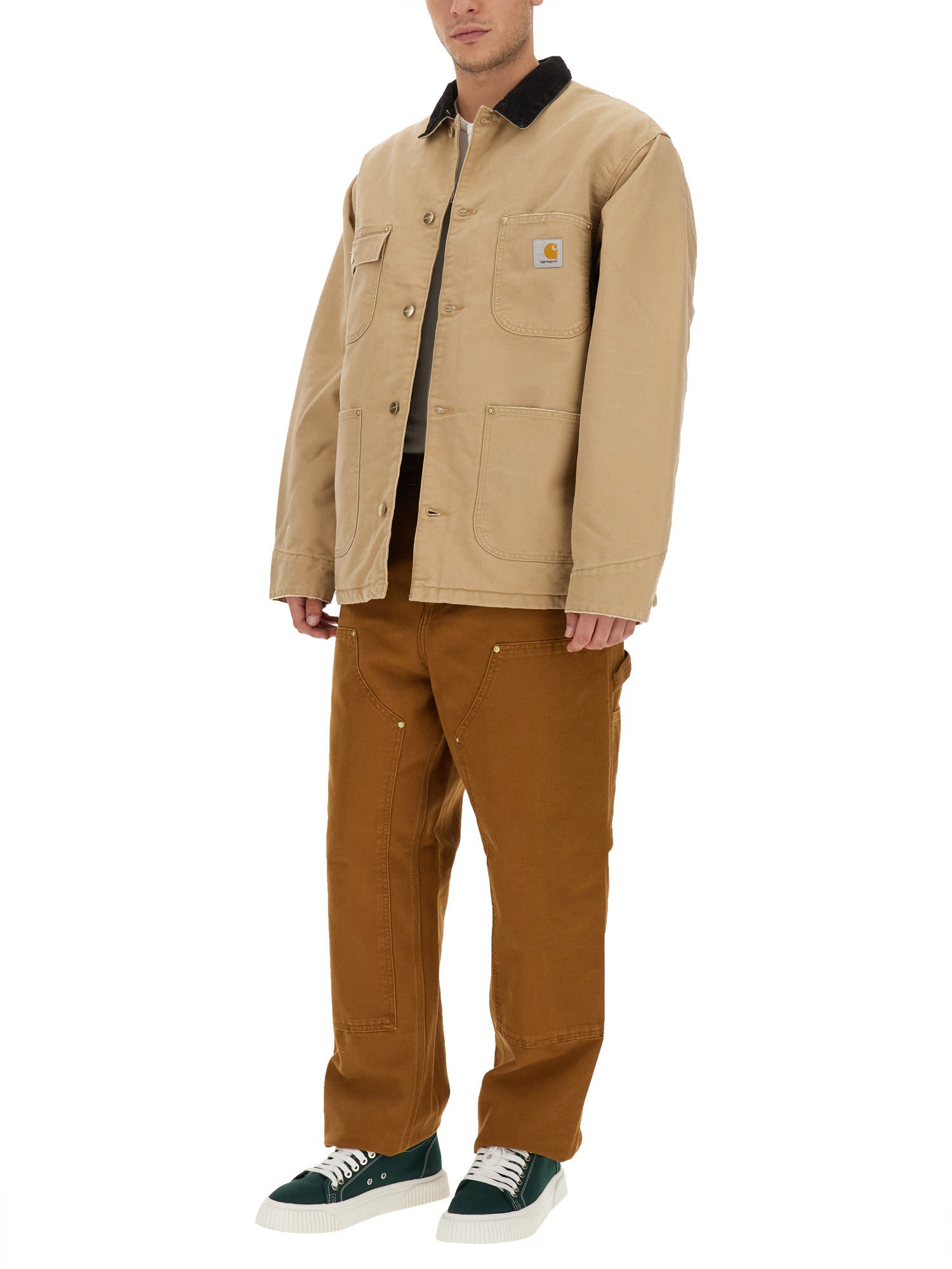 Shop Carhartt Double Knee Pant In Deep H Brown Aged Canvas