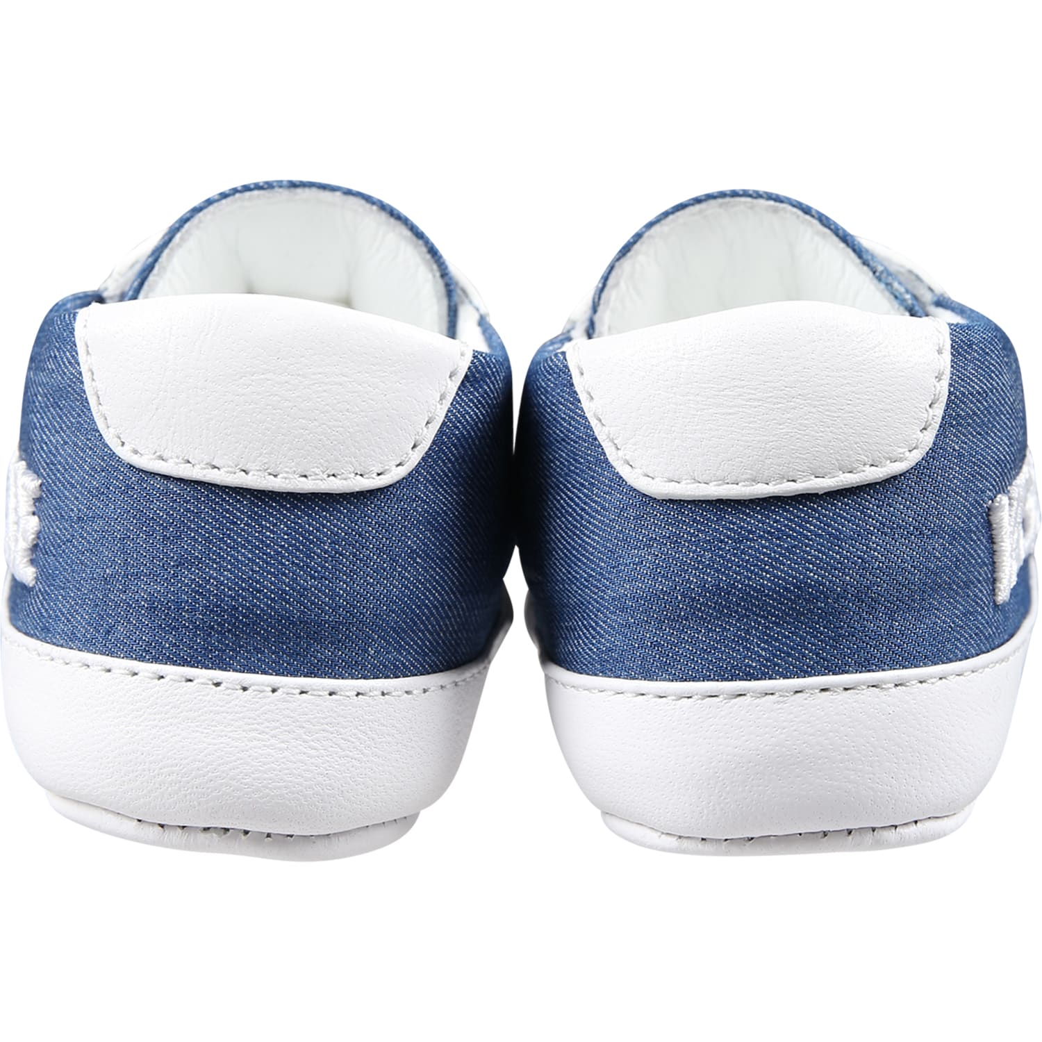 Shop Versace Denim Sneakers For Babies With Logo